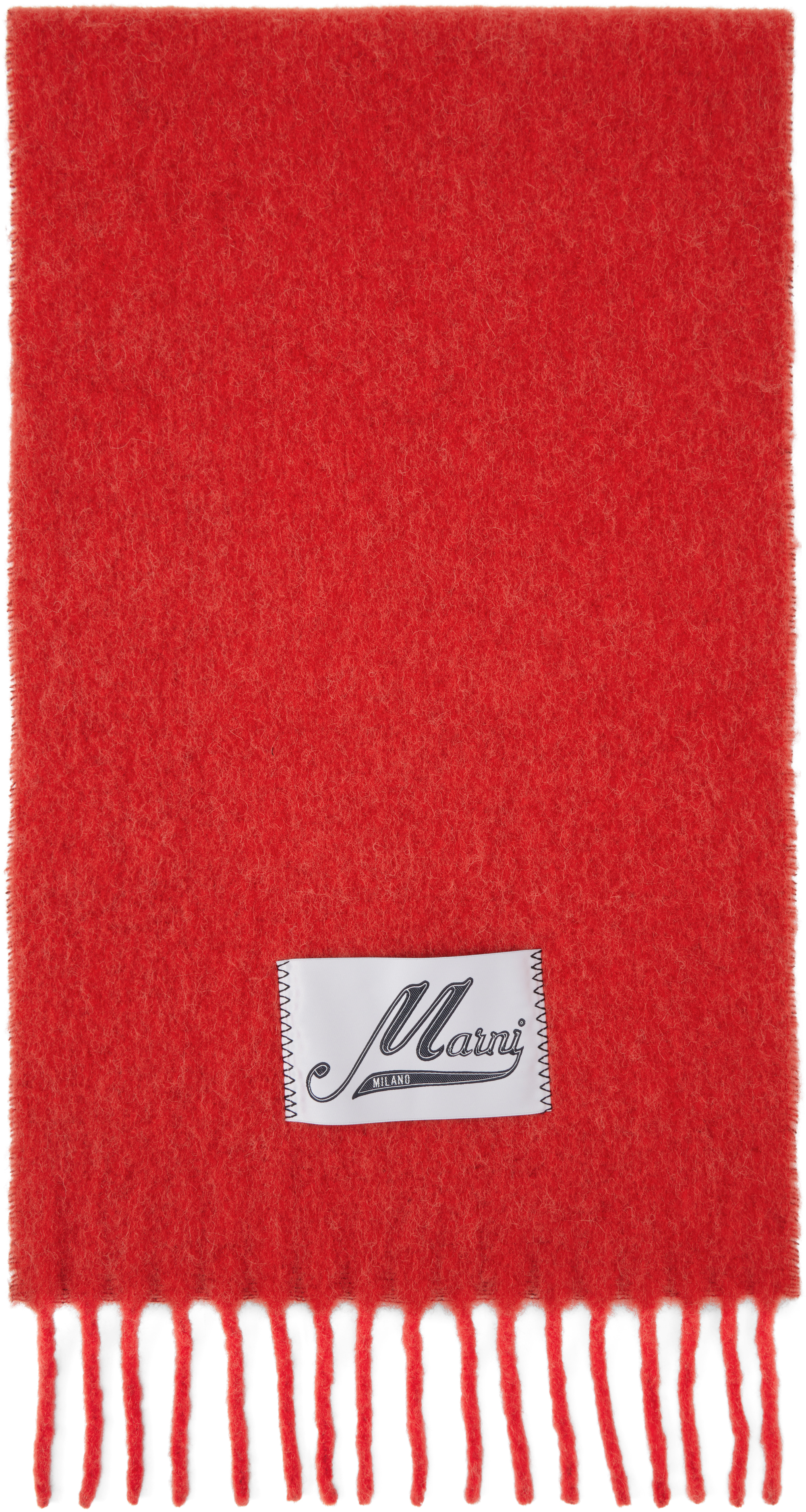 Red Alpaca Scarf by Marni on Sale