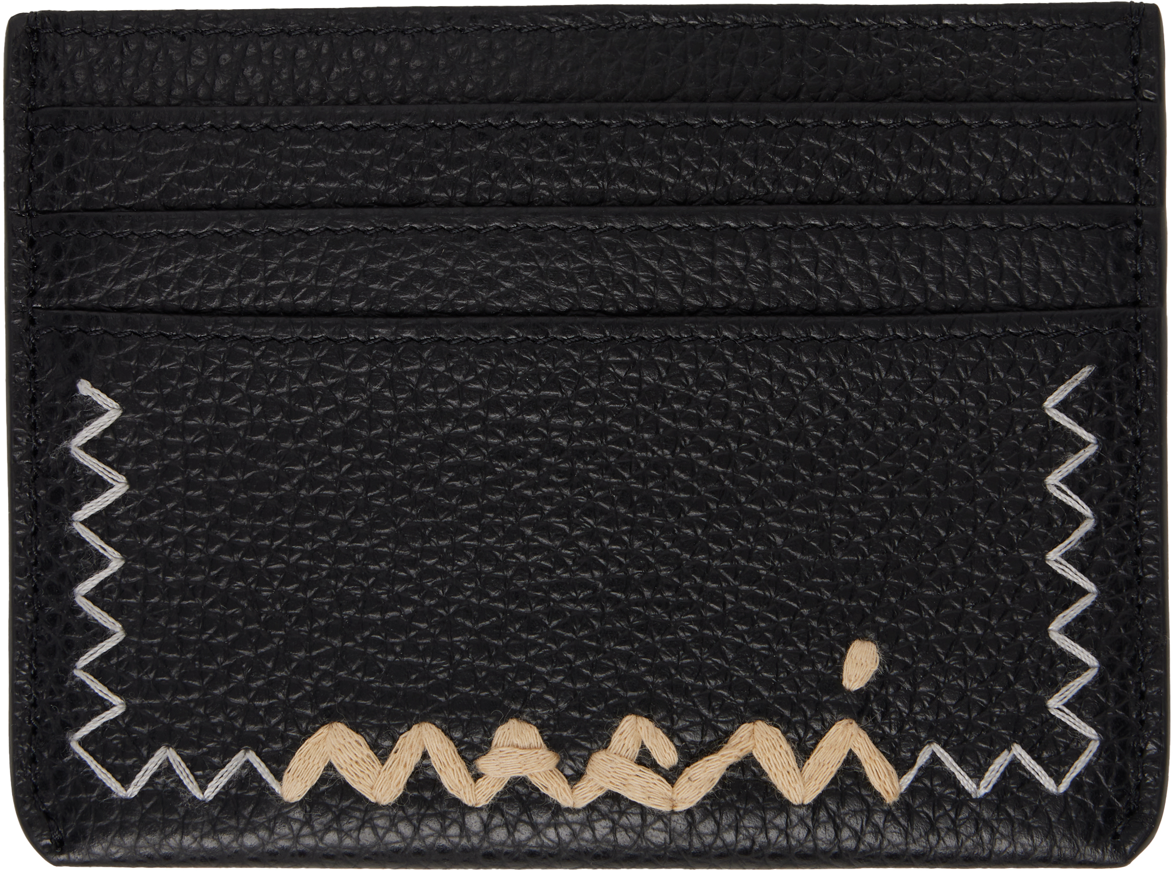 Black Stitched Card Holder