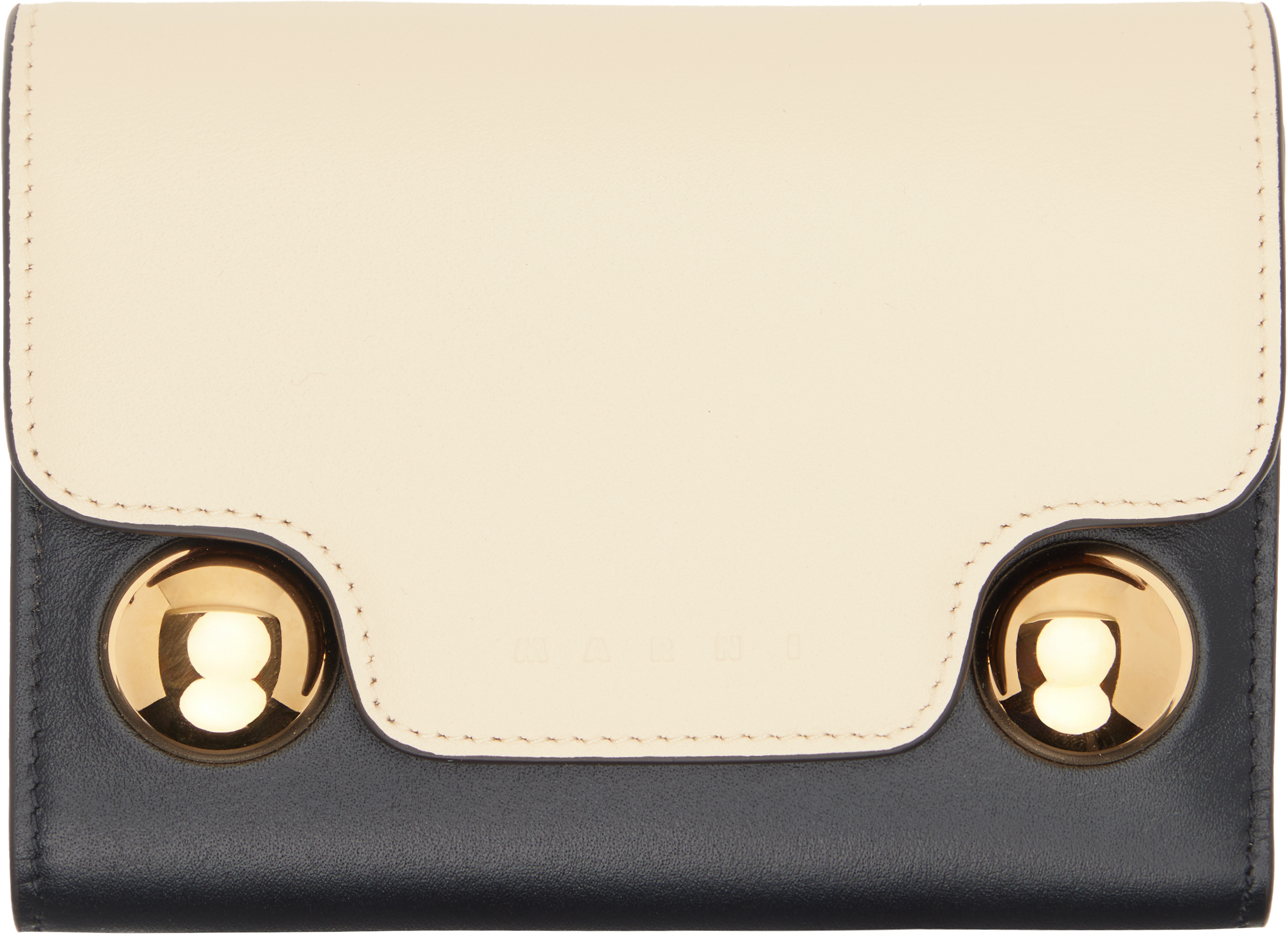 Off-White & Black Leather Trunkaroo Trifold Wallet