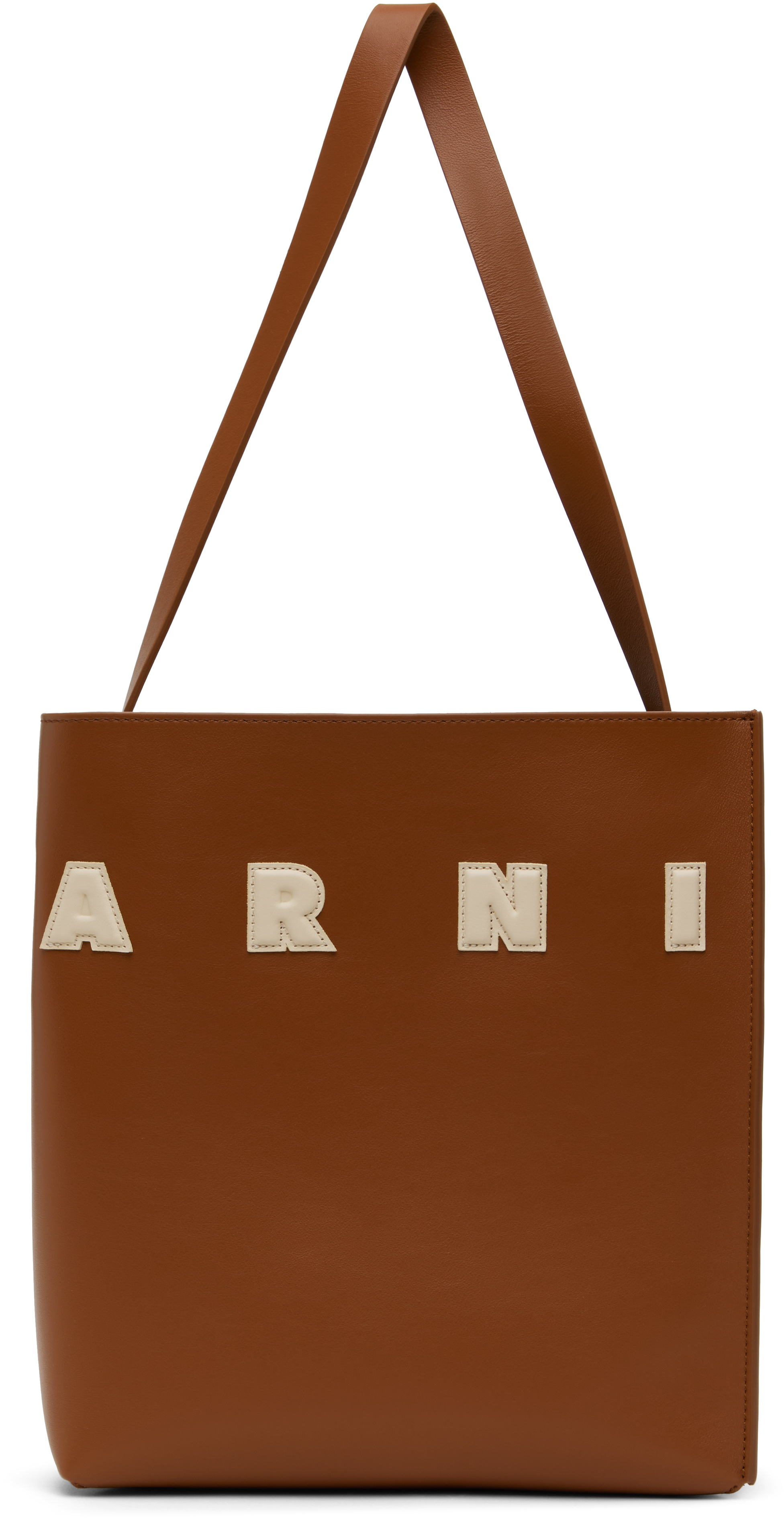 Brown Small Leather Museo Tote