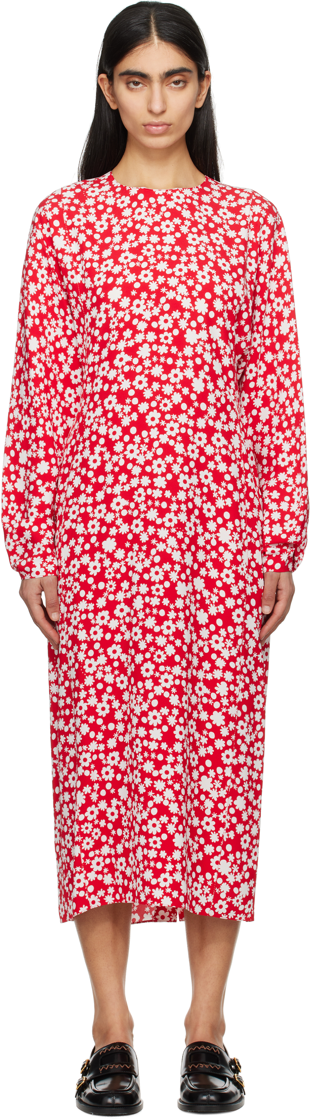 【関税込み】Marni レッド Pop Fields ミディアムワンピース Marniのレッド Pop Fields ミディアムワンピースがセール中