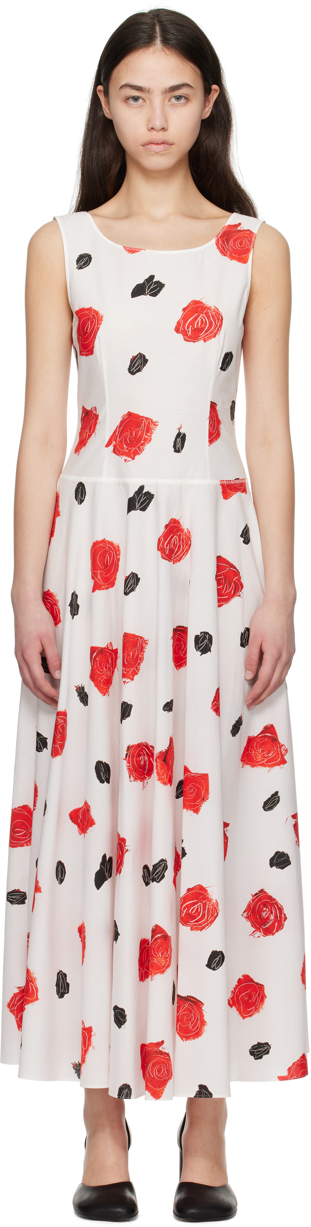 White Iris Cotton Poplin Maxi Dress