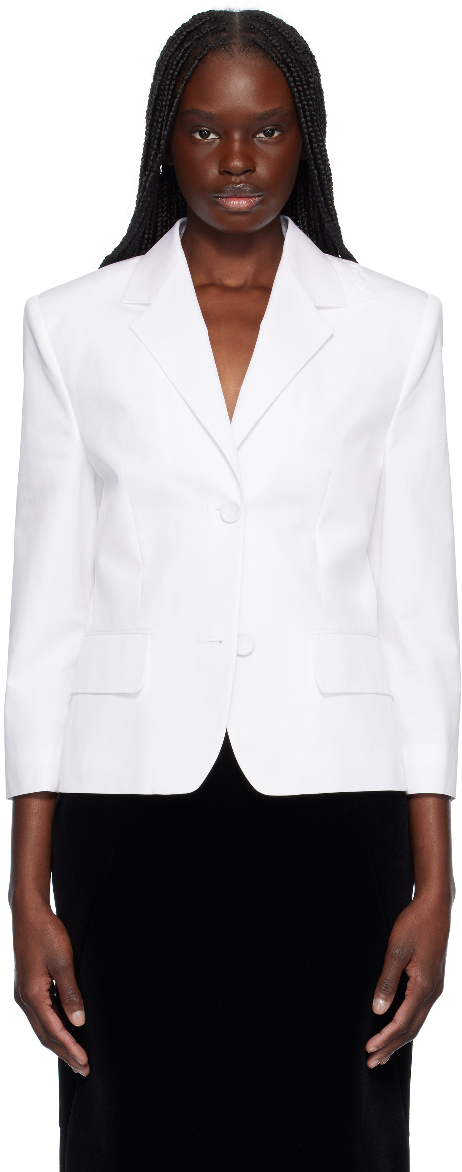 Marni White Poplin Baby Single Breasted Jacket In 00w01 Lily White