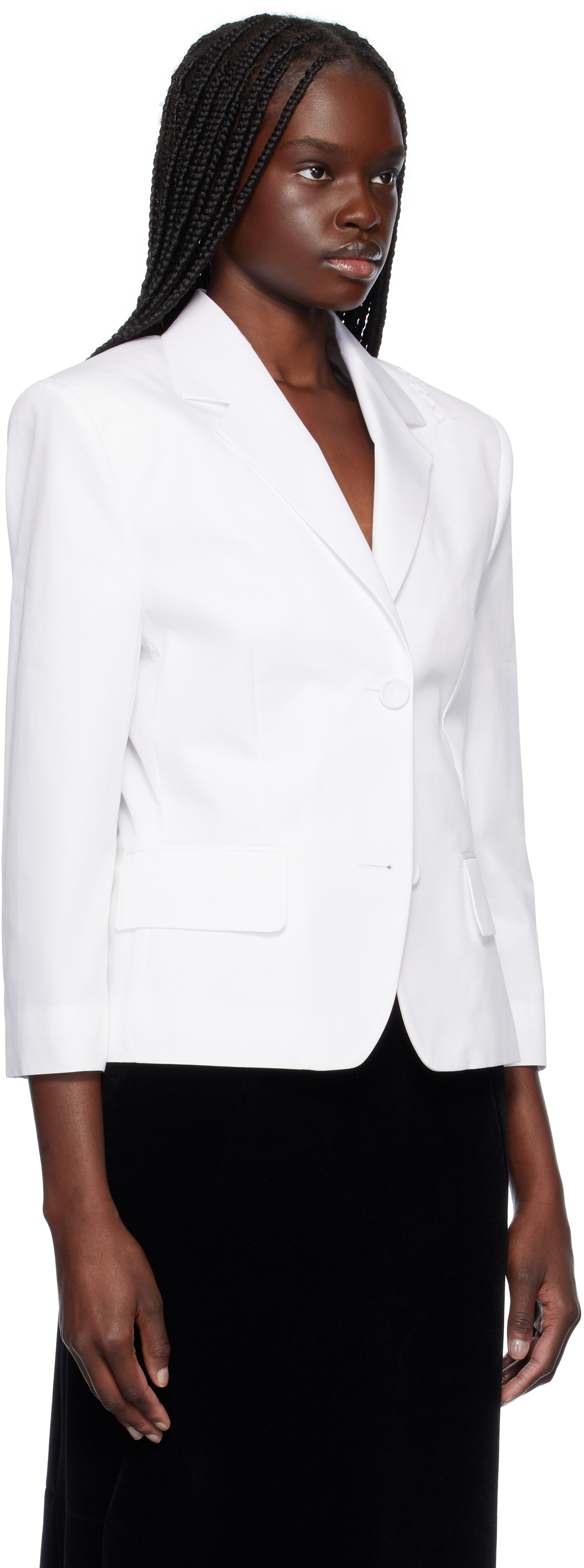 Marni White Poplin Baby Single Breasted Jacket In 00w01 Lily White