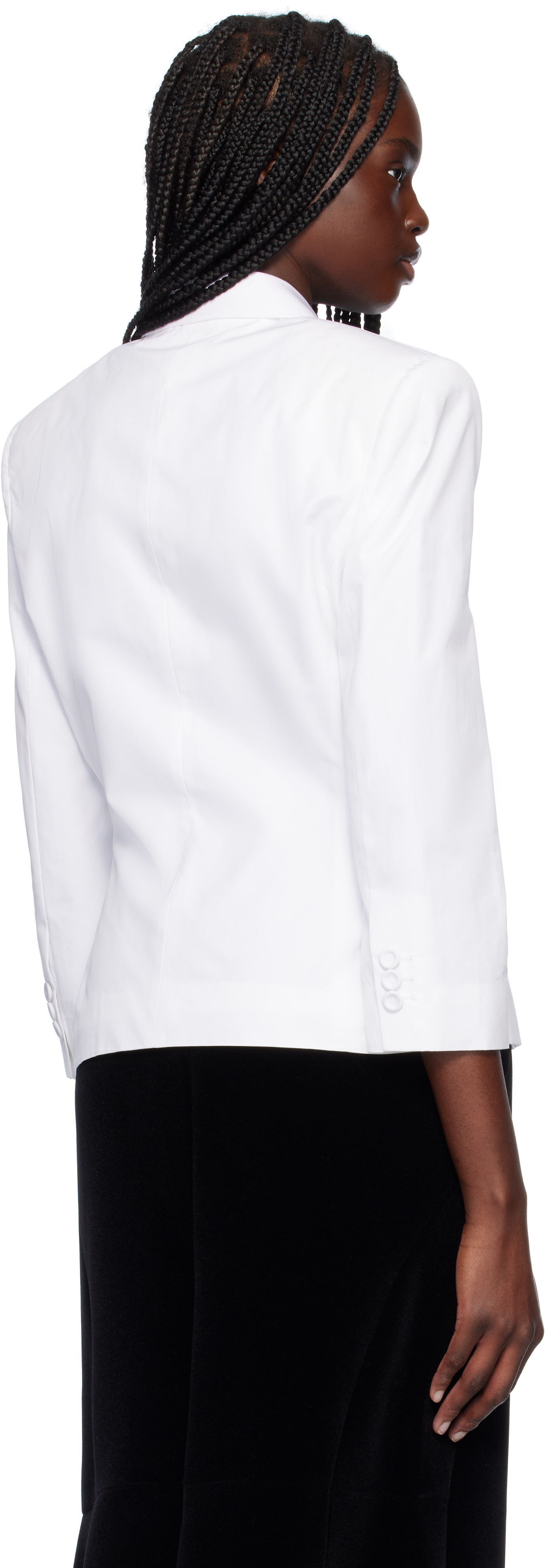 Marni White Poplin Baby Single Breasted Jacket In 00w01 Lily White