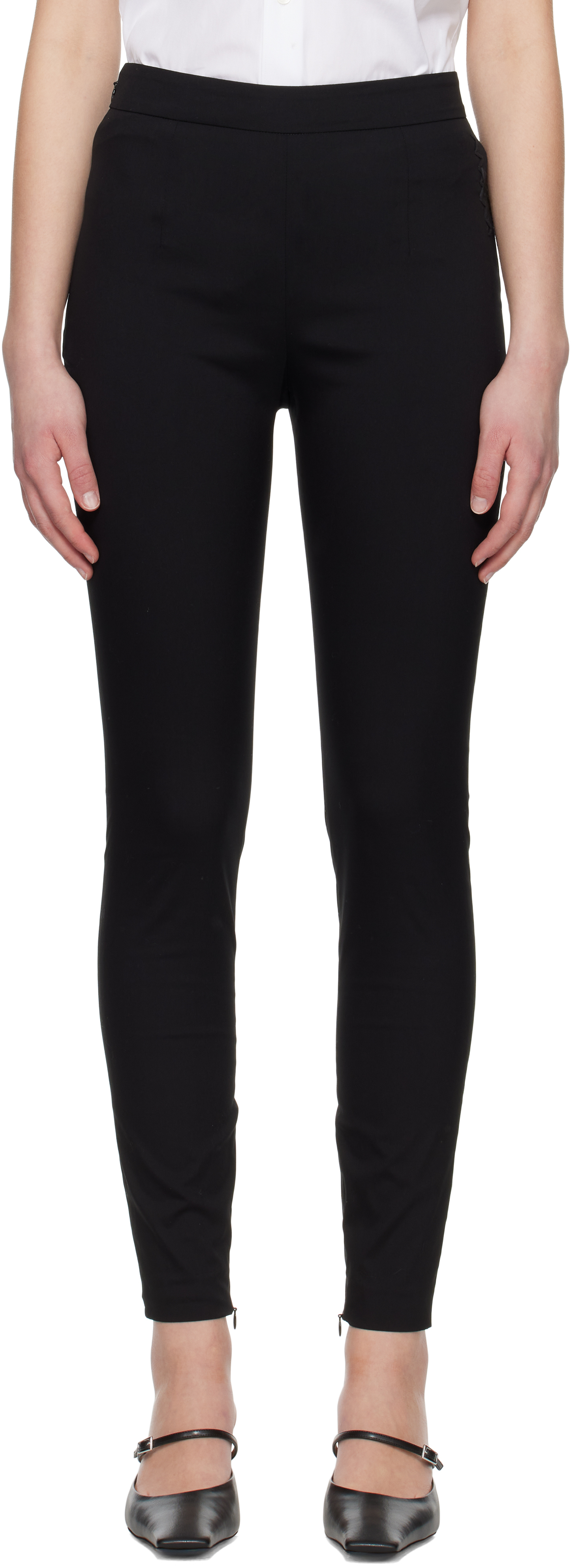 Marni Black Stretch Poplin Symbol Trouser Leggings