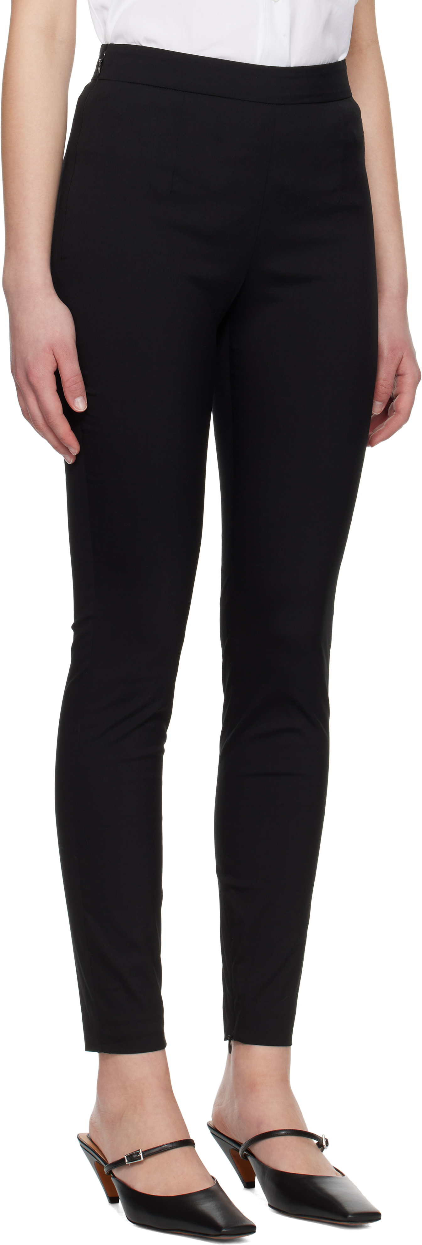 Marni Black Stretch Poplin Symbol Trouser Leggings