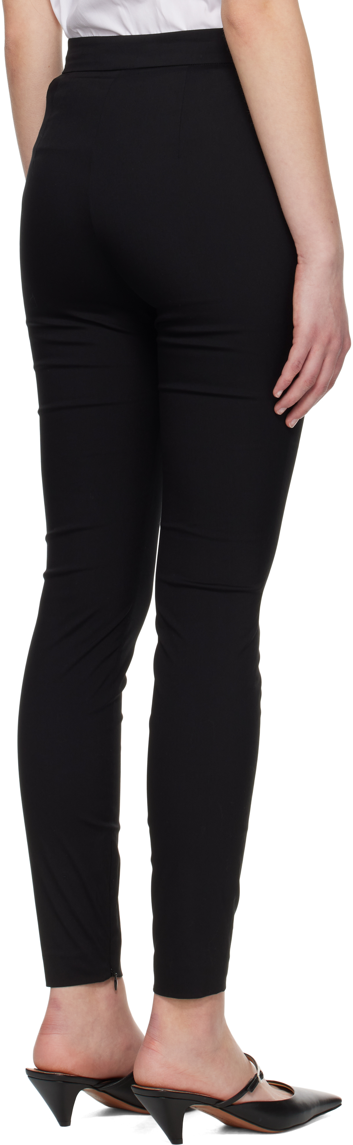 Marni Black Stretch Poplin Symbol Trouser Leggings