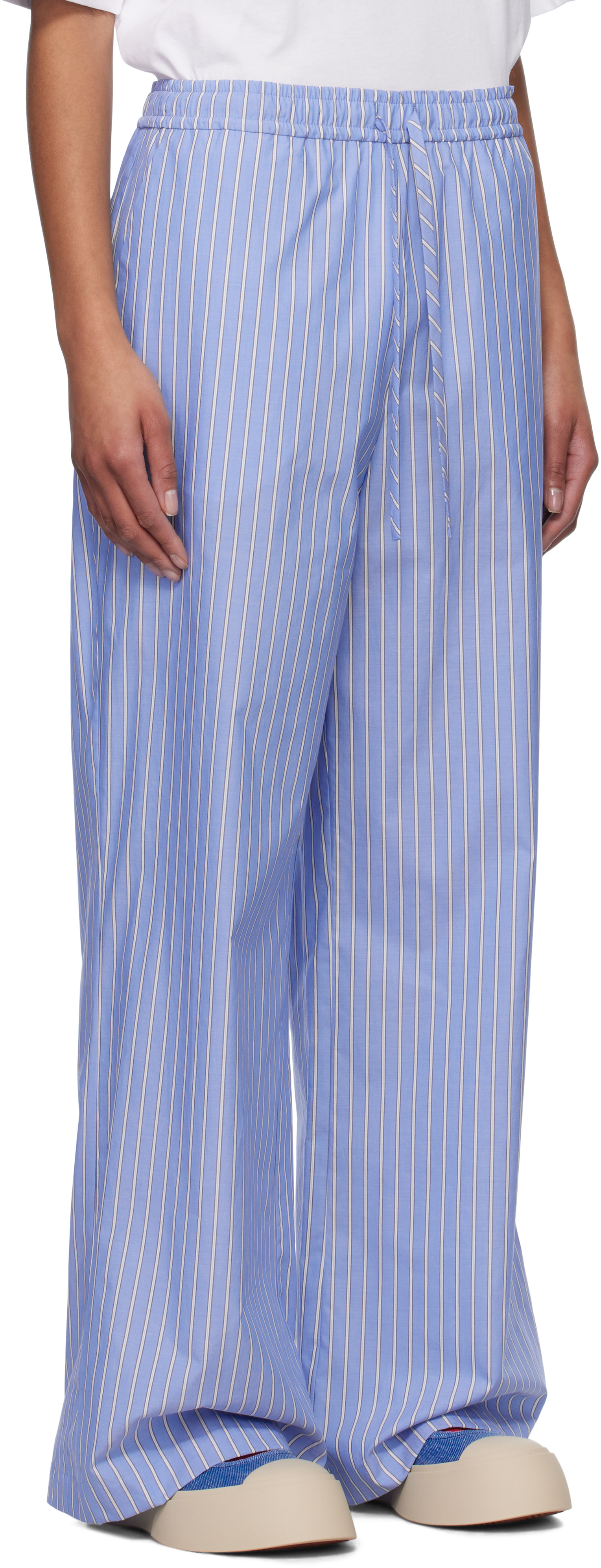 Marni Blue Loose Trousers In Stb61 Blue China
