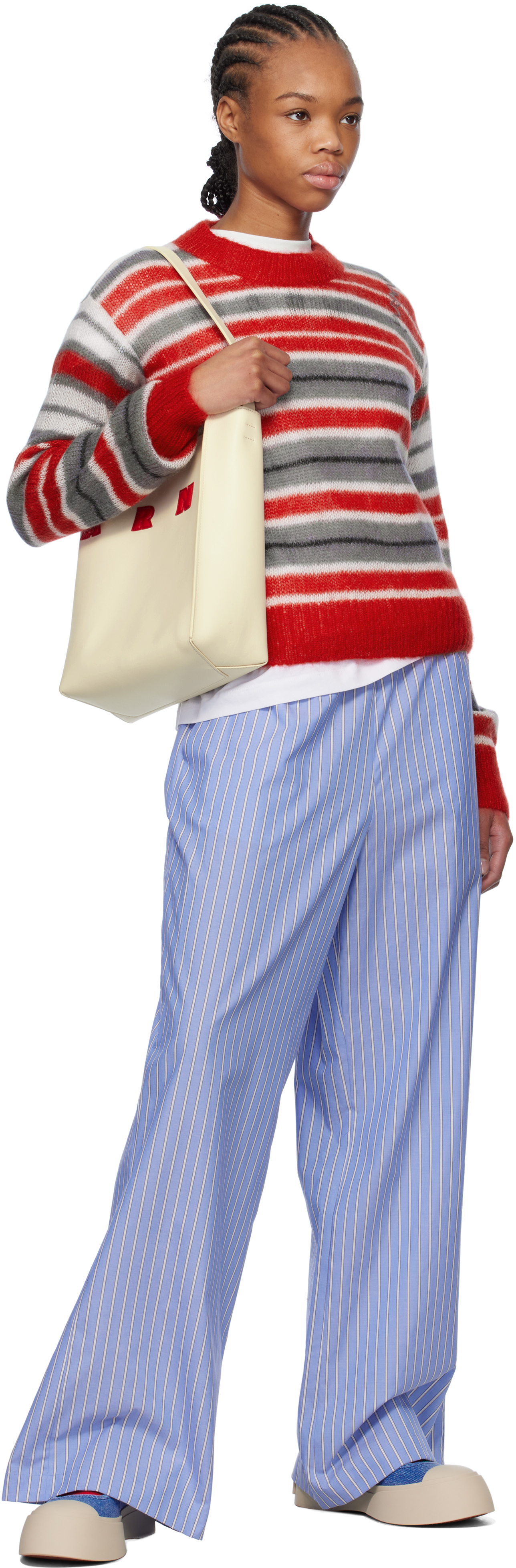 Marni Blue Loose Trousers In Stb61 Blue China