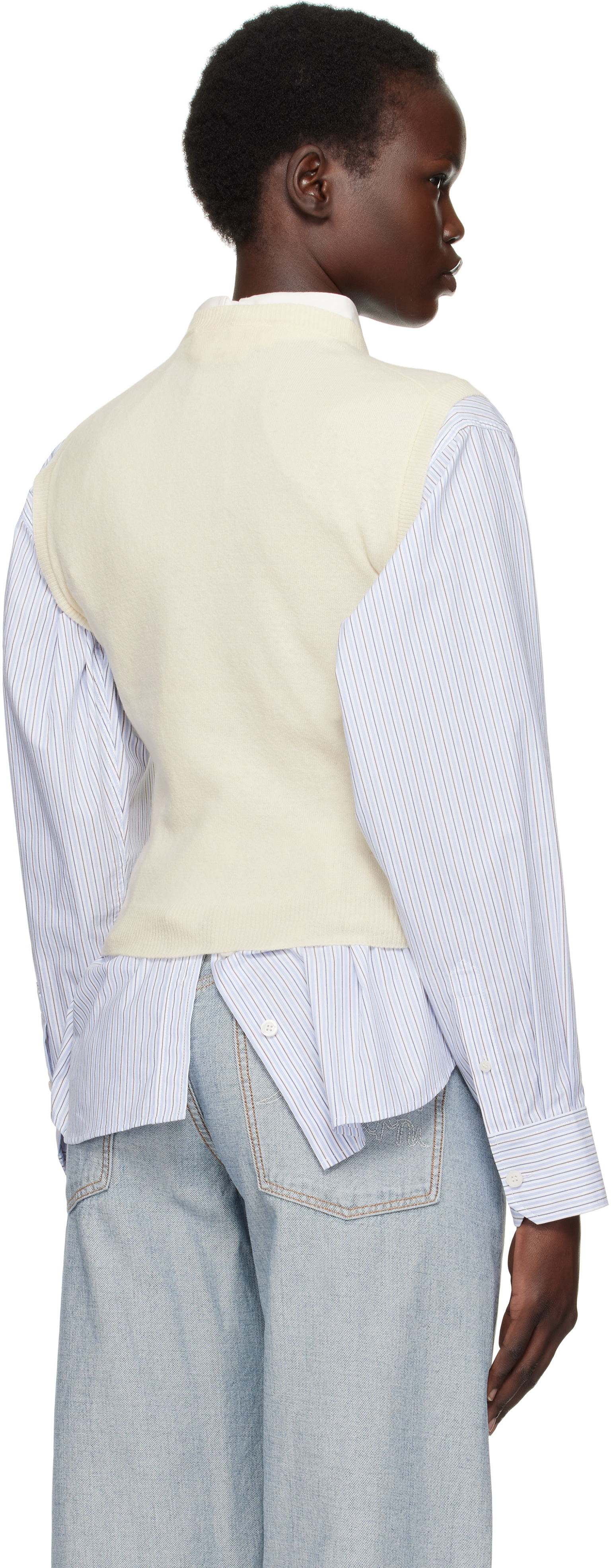 Marni Argyle Wool Sweater Vest In Arw06 Ivory
