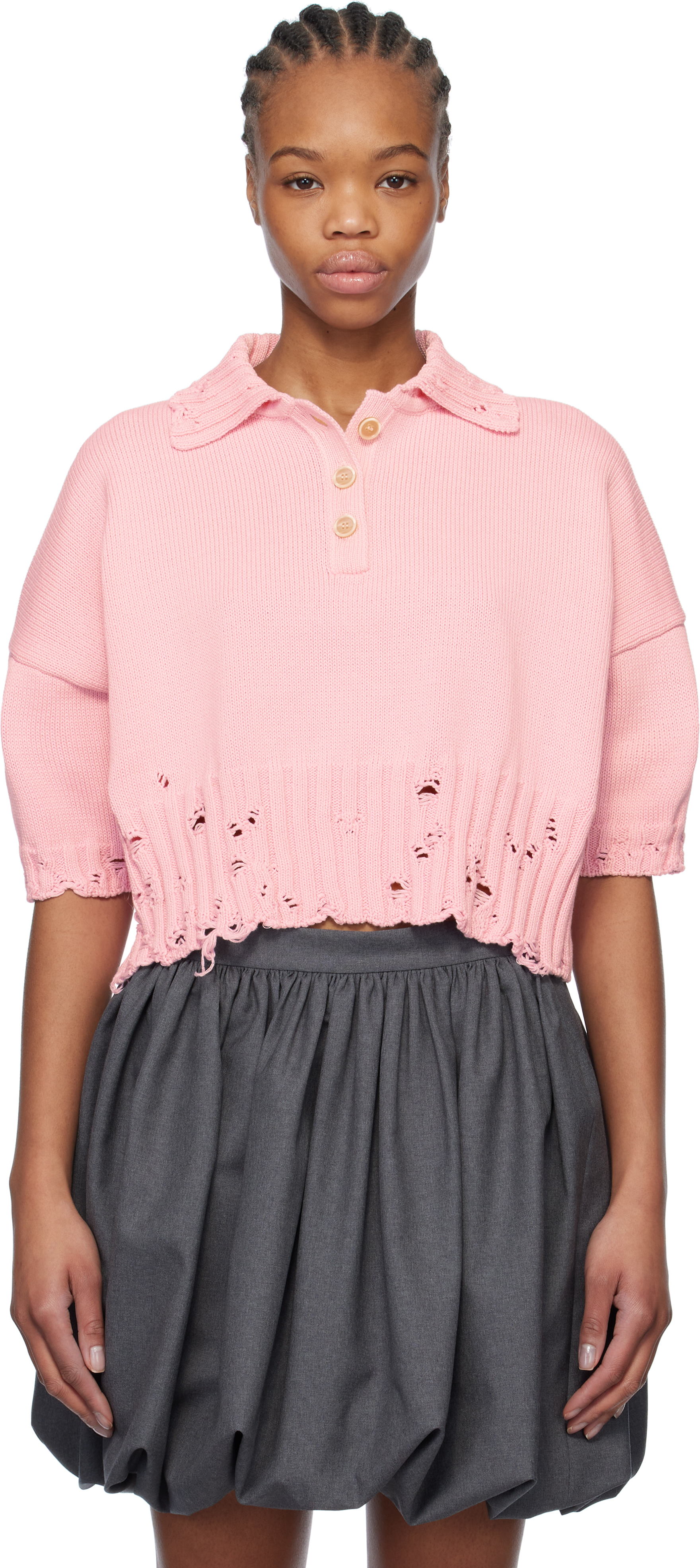 Tシャツ・カットソー MARNI Woman Polo Shirt Pink POMD0045EQUFC65 200W35 Pink Cotton Polo by Marni on Sale