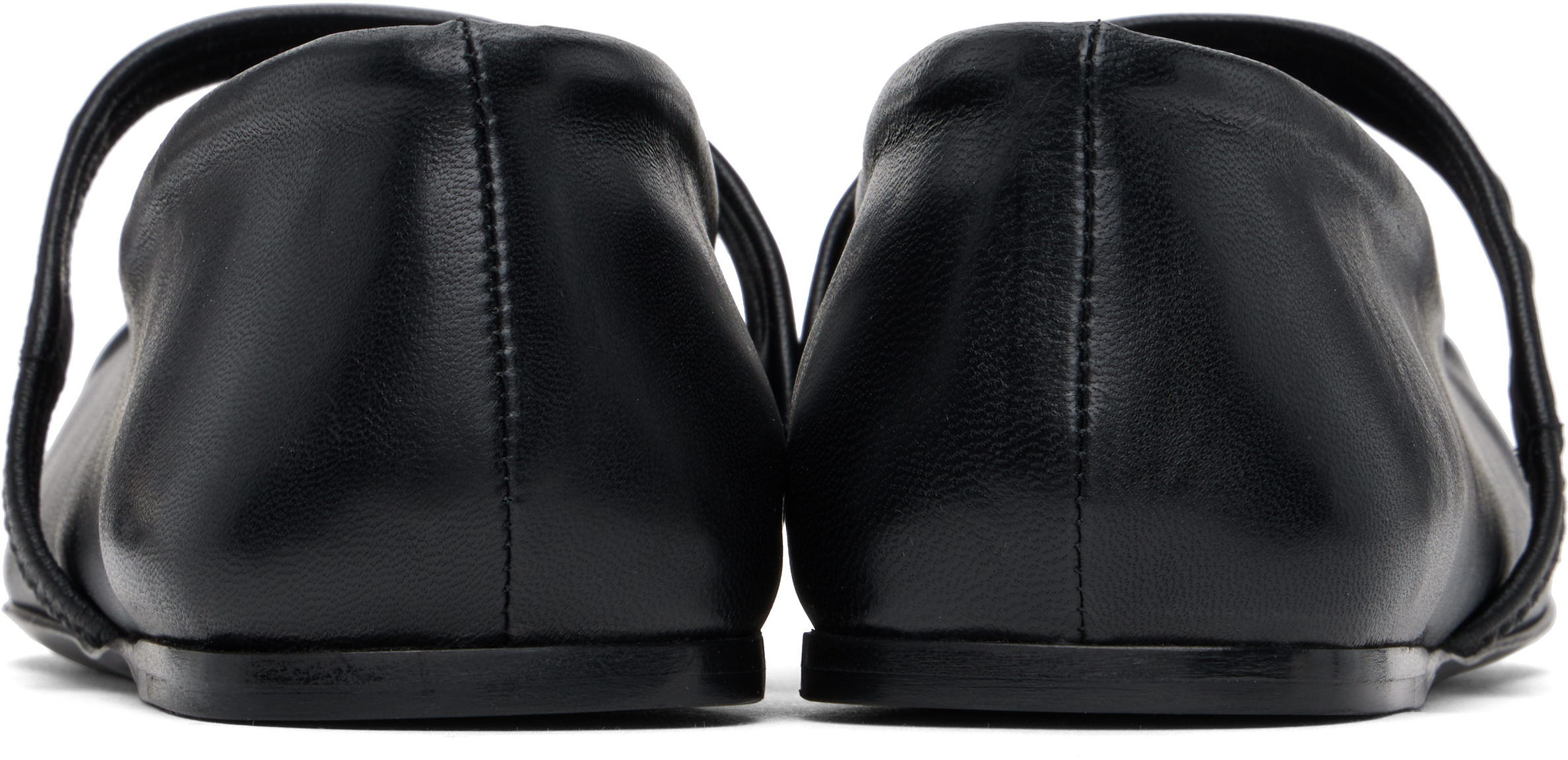 Marni Black Ballerinas With Embossed Bow Detail On The Front In Leather Woman In 00n99 Black