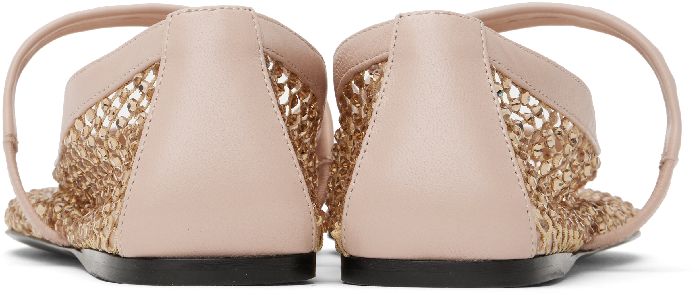 MARNI PINK MESH MARY JANE BALLERINA FLATS