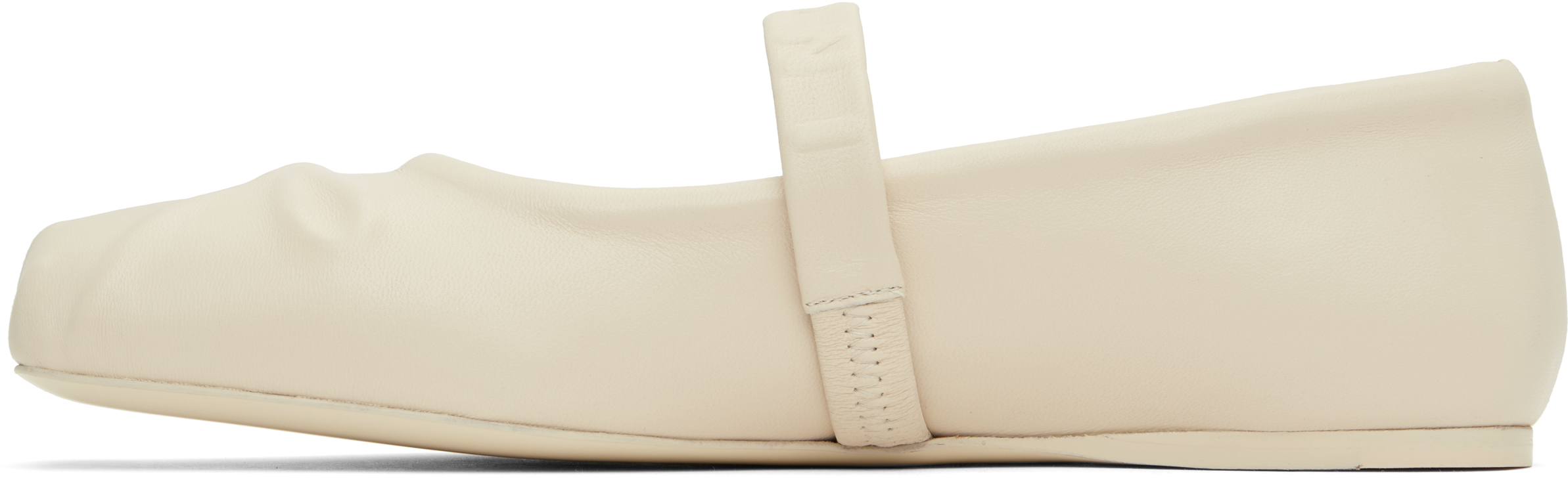 Marni Off-white Little Bow Ballerina Flats In 00w04 Limestone