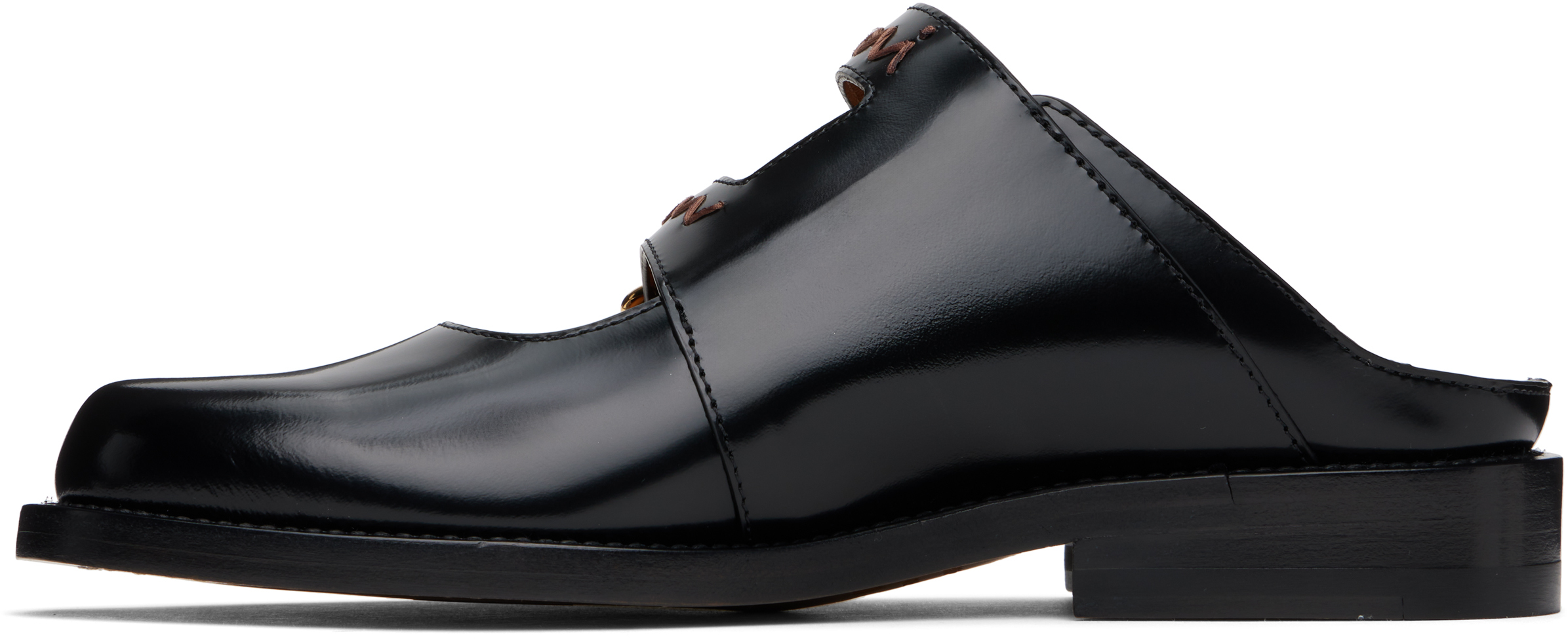 Marni Bambi 3.0 Moccasin Sabot Made Of Brushed Calfskin In 00n99 Black