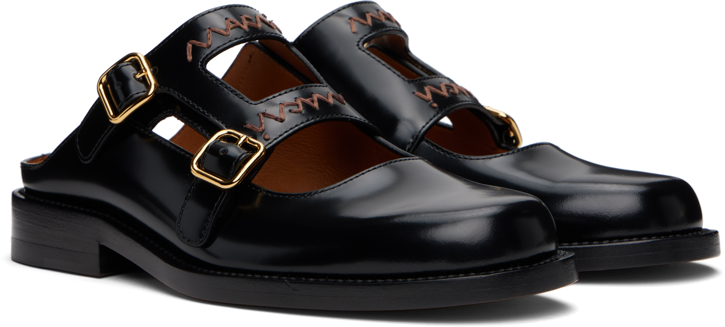 Marni Bambi 3.0 Moccasin Sabot Made Of Brushed Calfskin In 00n99 Black
