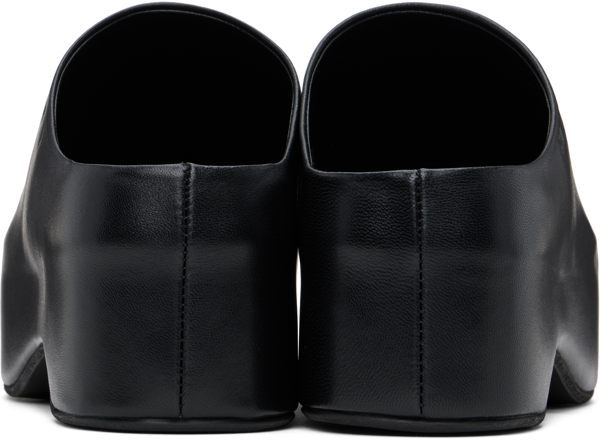 Shop Marni Black Leather Chunky Sabot Clogs In 00n99 Black