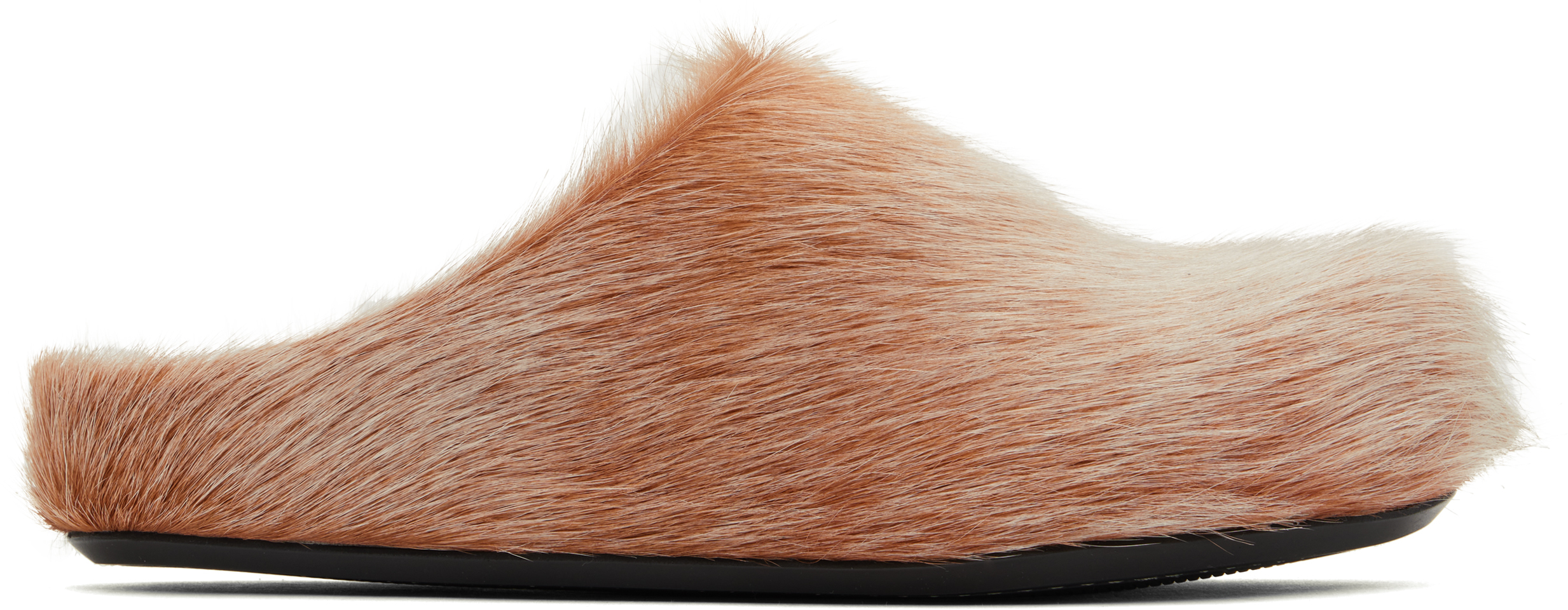 【関税込み】Marni SSENSE限定 オレンジ Fussbett サボサンダル Orange long hair calfskin Fussbett sabot | Marni