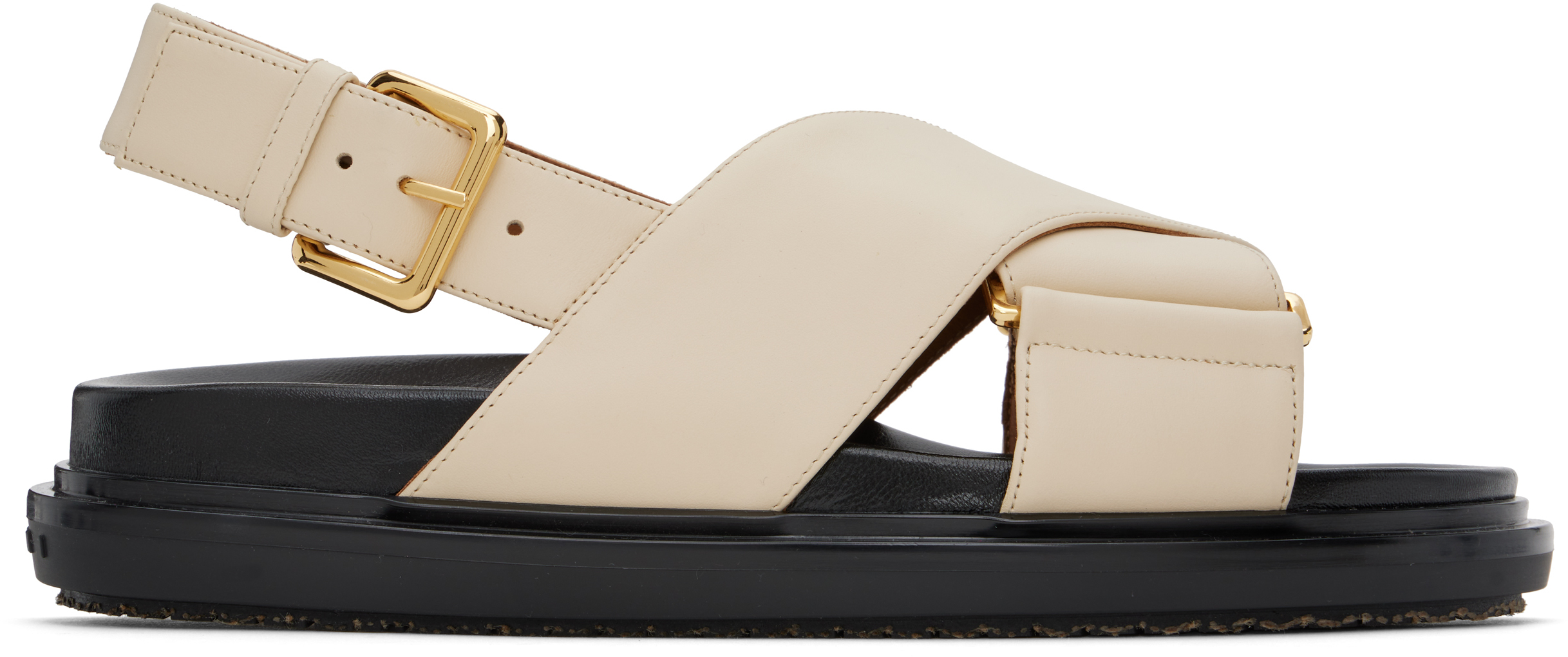 Off-White Leather Fussbett Sandals by Marni on Sale