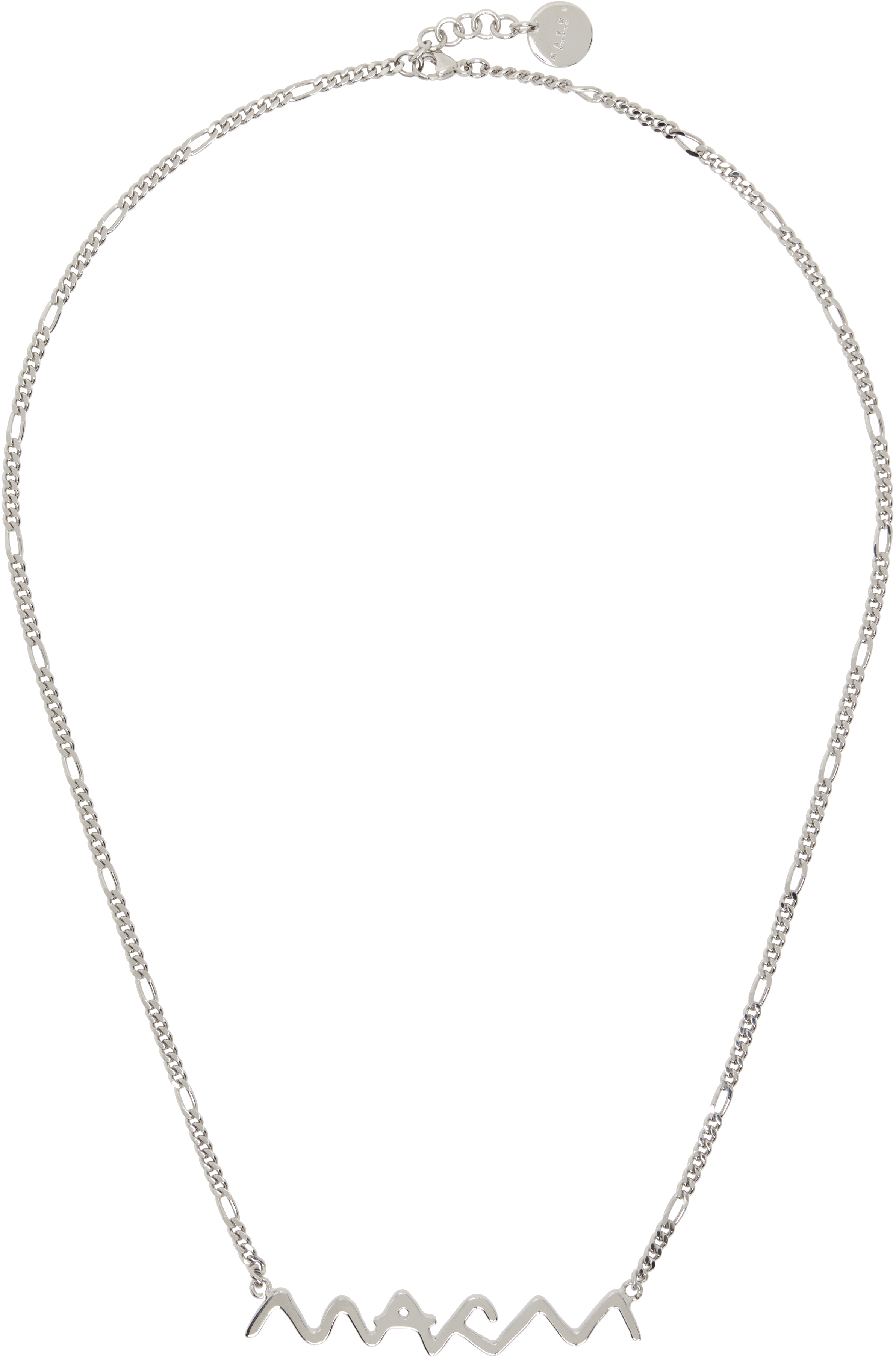 Marni Silver Figaro Chain Necklace In Metallic