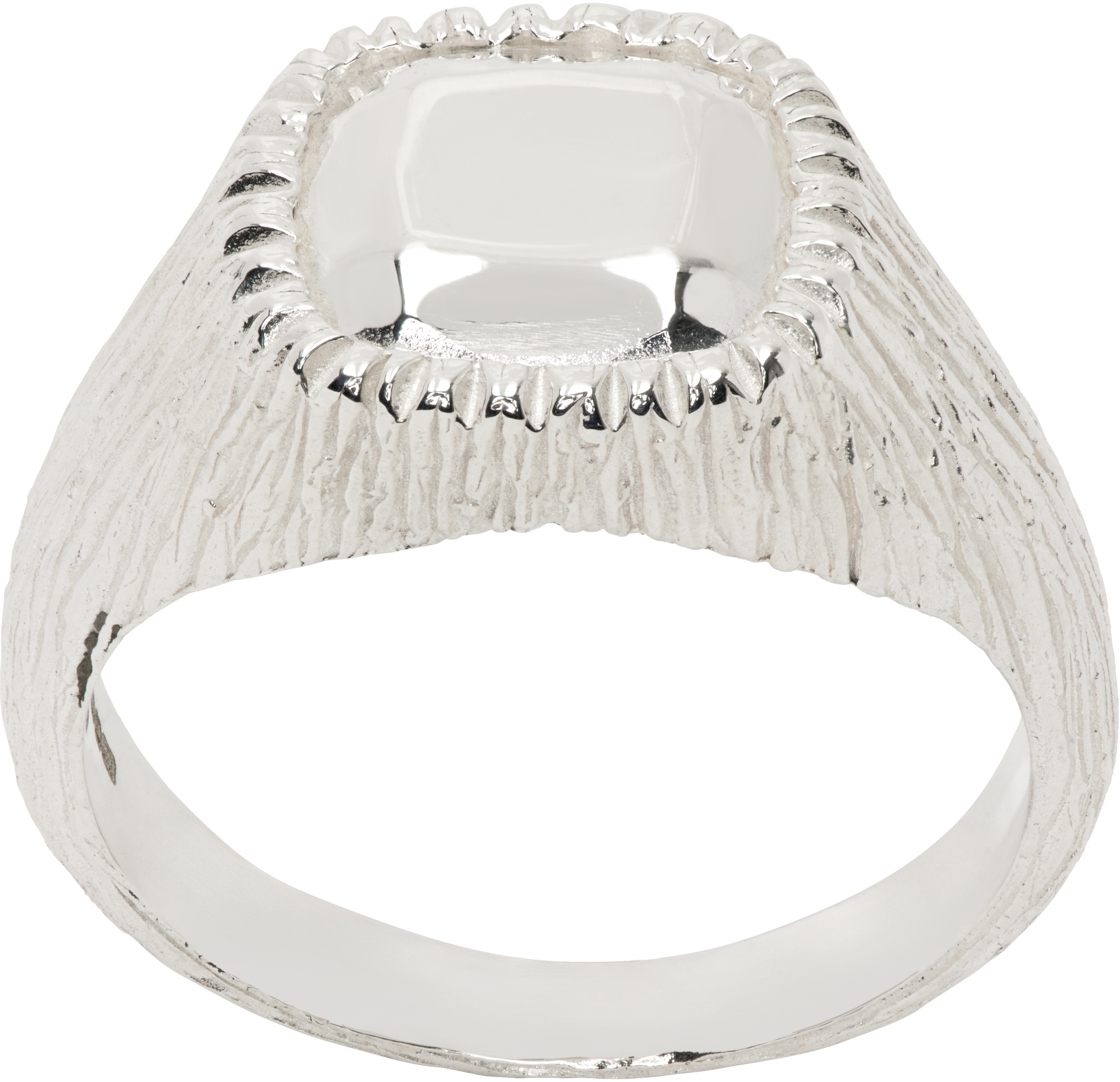 Silver Natures Smile impression Signet Ring