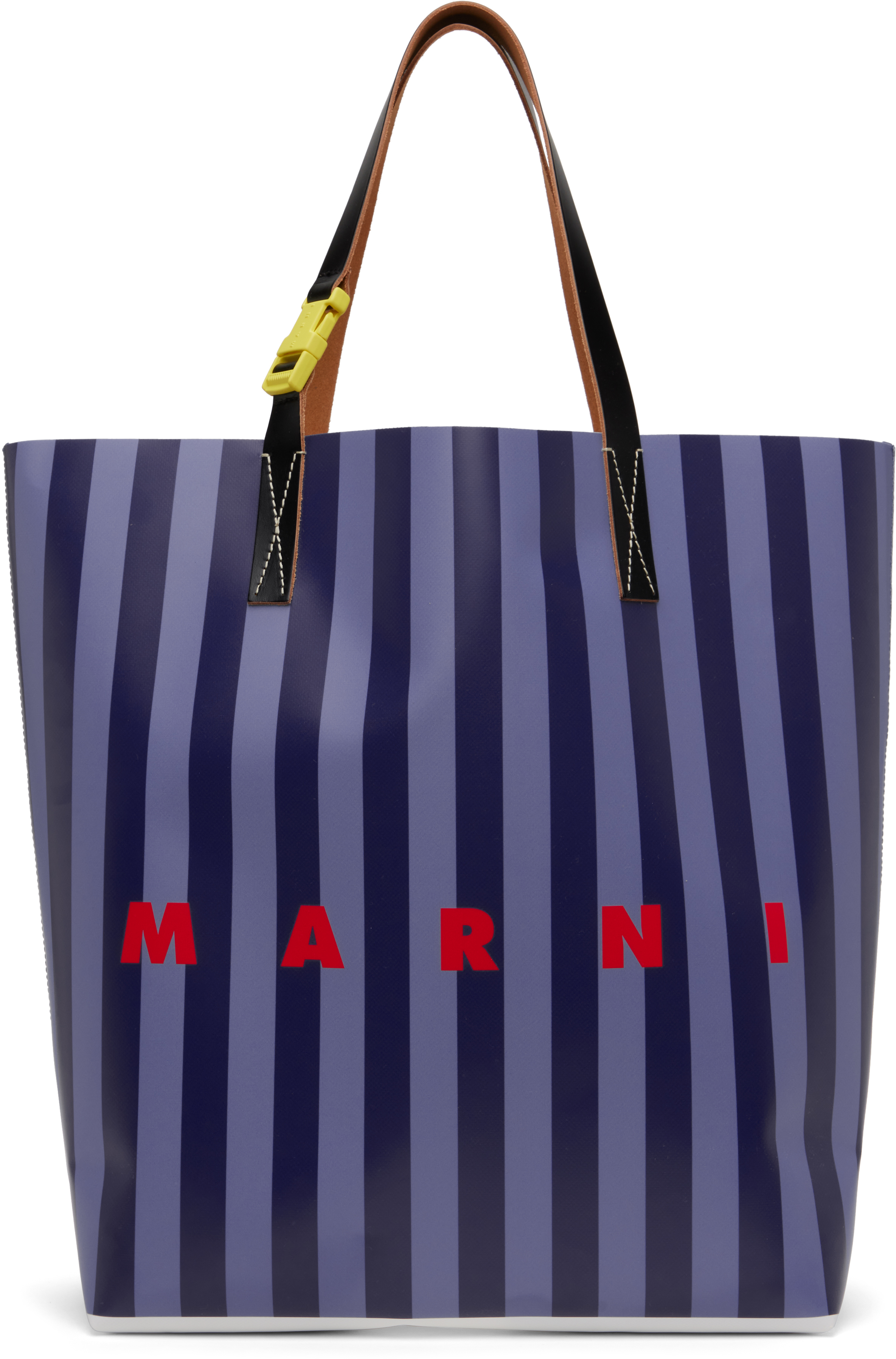 【関税＆送料込み】Marni Striped Tribeca Shopping Bag Blue Striped Tribeca Shopping Tote by Marni on Sale