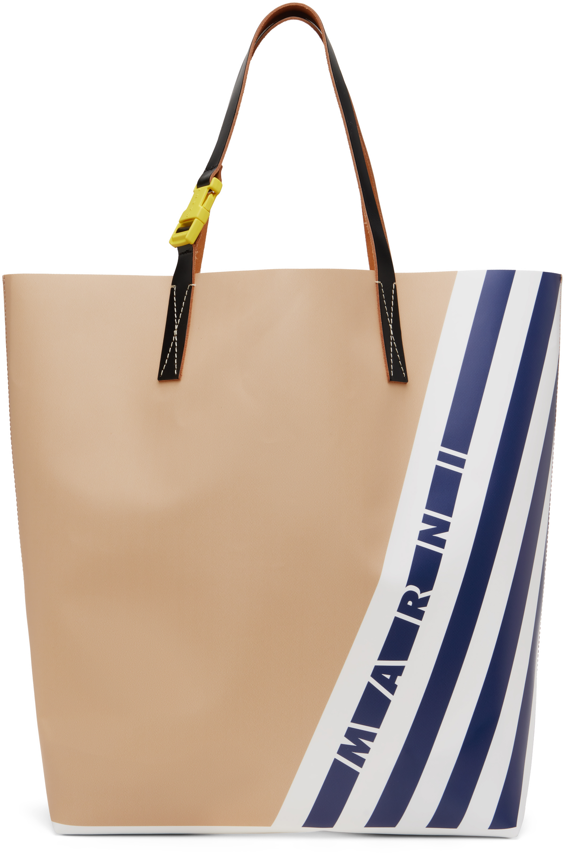 Beige 
Blue Stripes N/S Tote