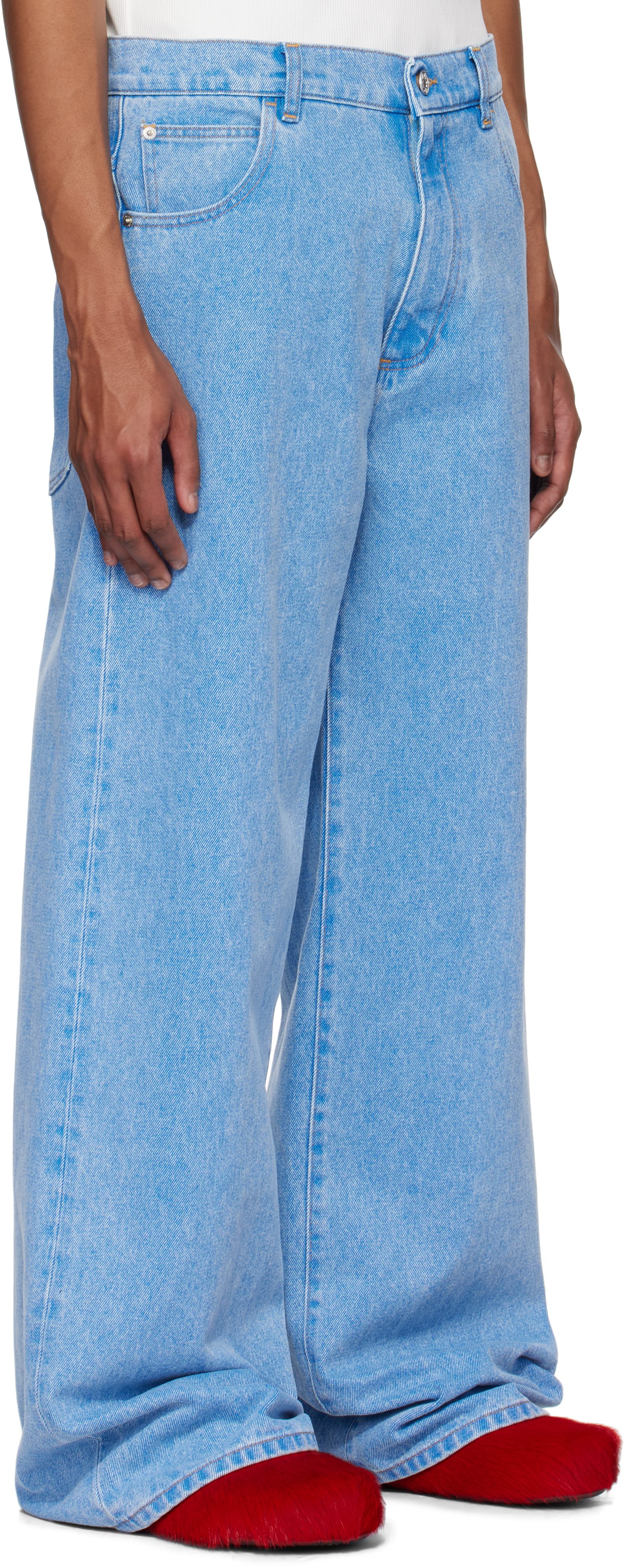 Marni Blue Organic Wide-leg Jeans In Bdb44 Cobalt