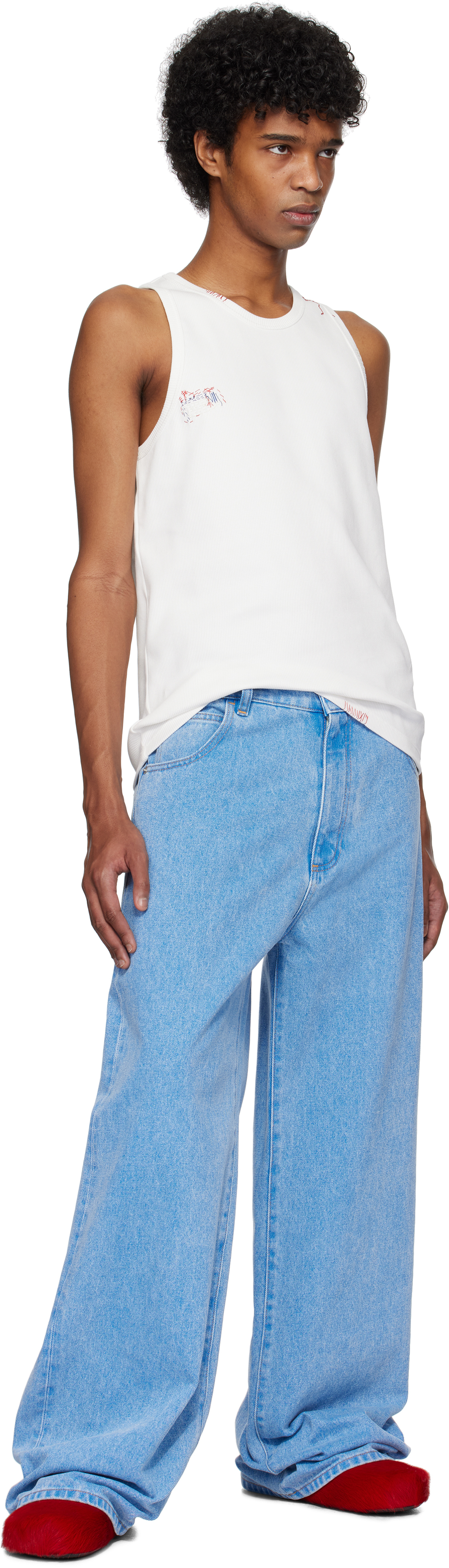 Marni Blue Organic Wide-leg Jeans In Bdb44 Cobalt