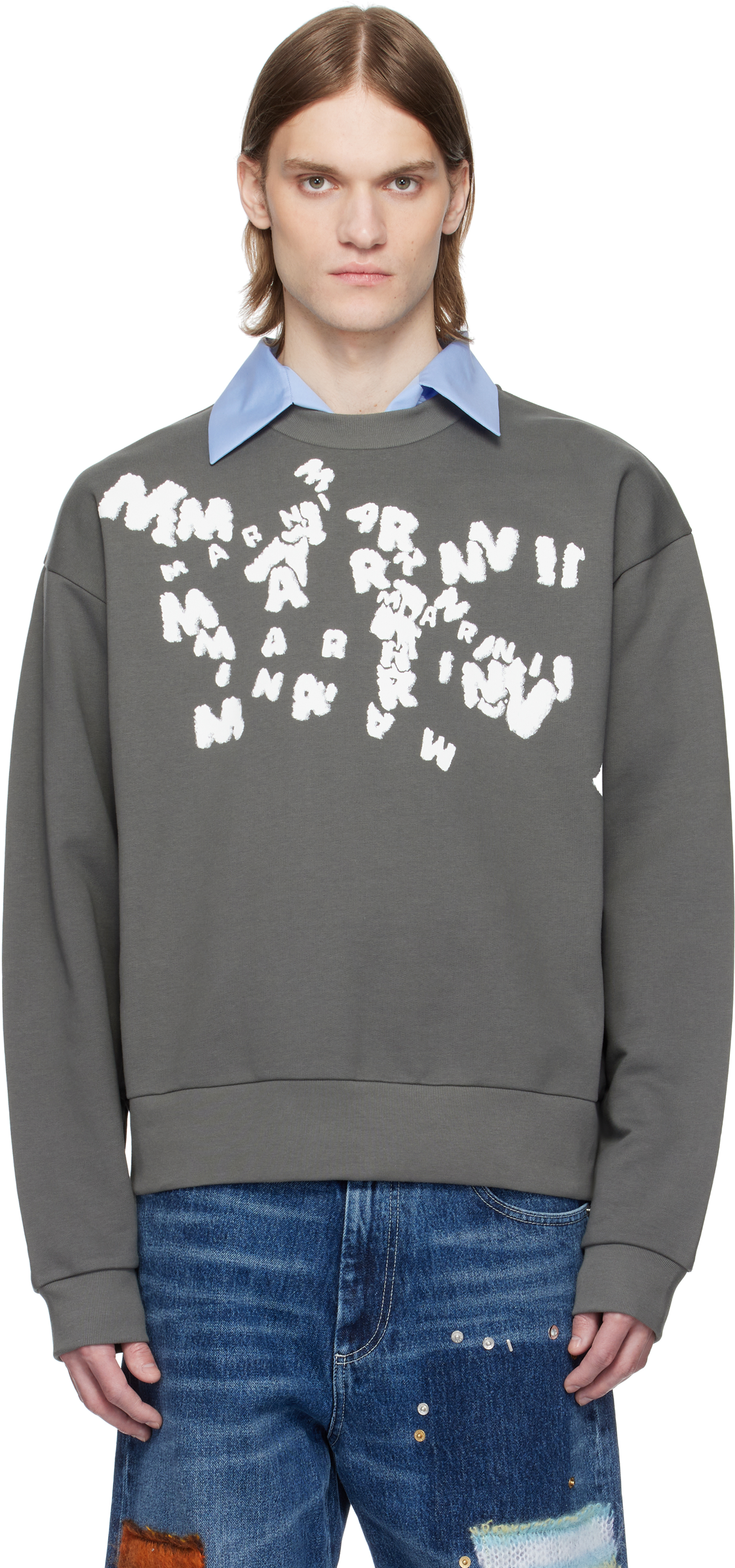 【関税込み】Marni グレー 'Marni' Caos Logo スウェットシャツ MARNI(マルニ)｜SWEATSHIRT(スウェットシャツ)｜【公式通販