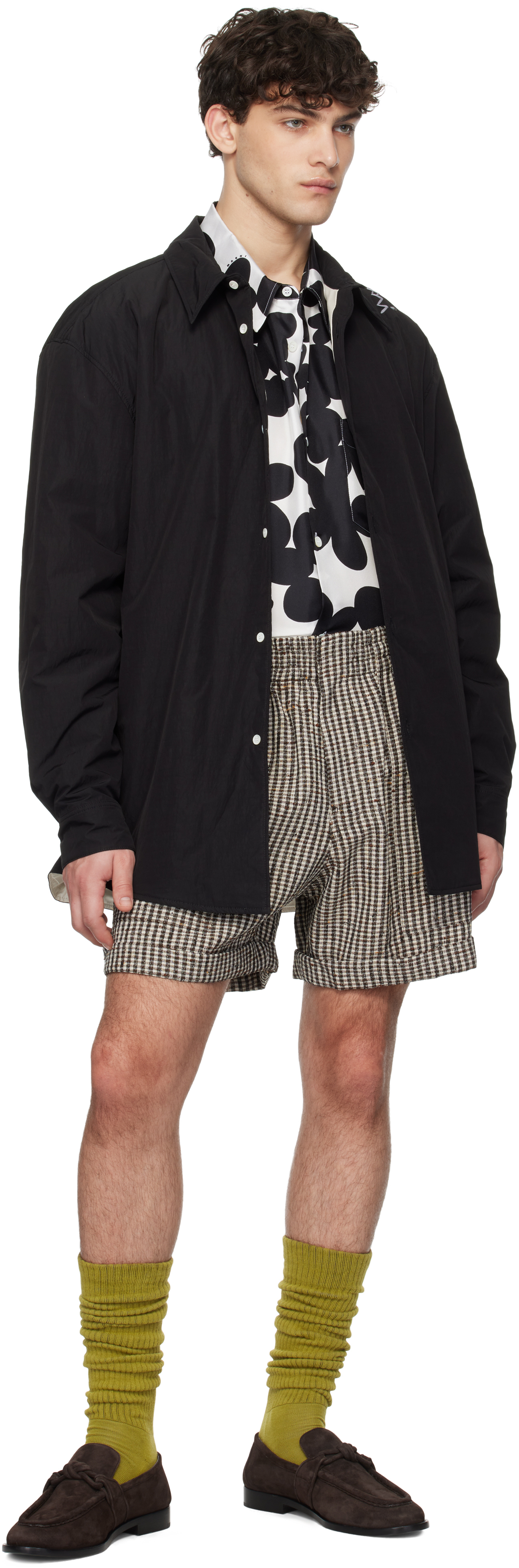 Marni Padded Overshirt With Embroidered Logo In 00n99 Black
