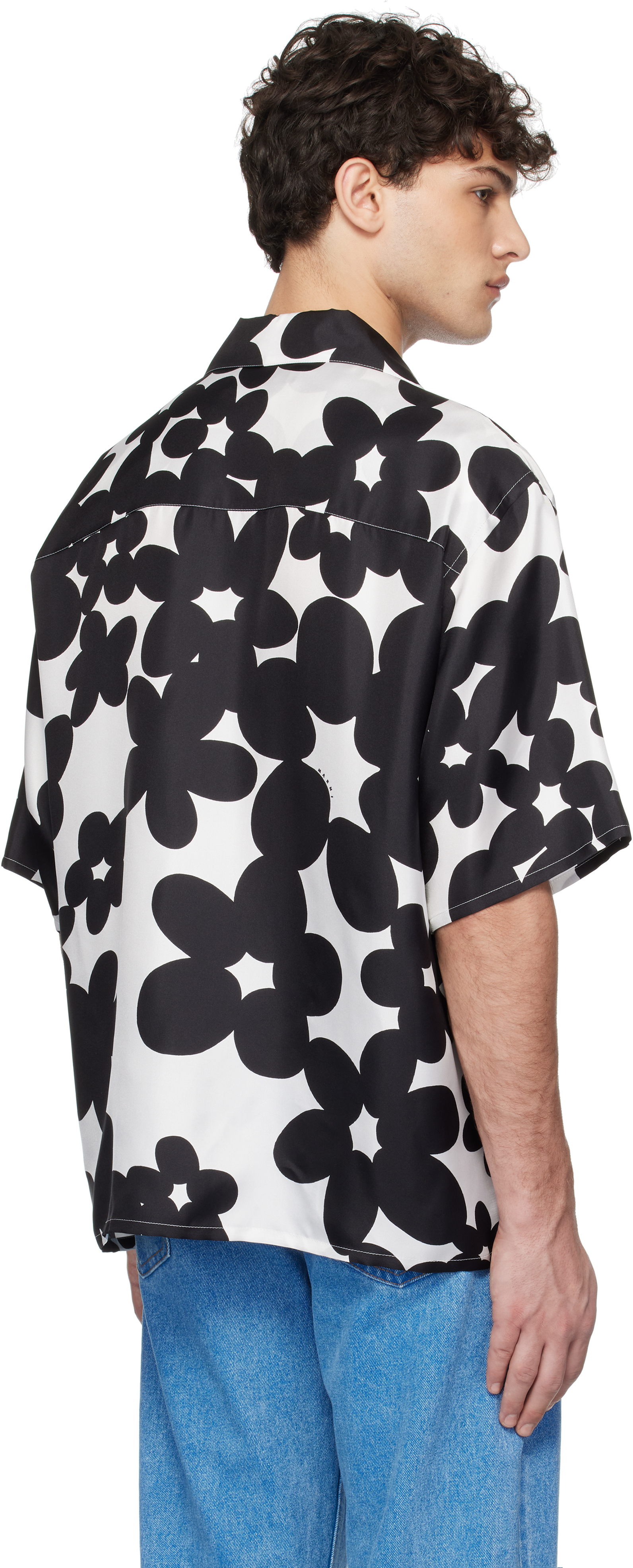 Marni Dilles Printed Short Sleeved Shirt In Din99 Black