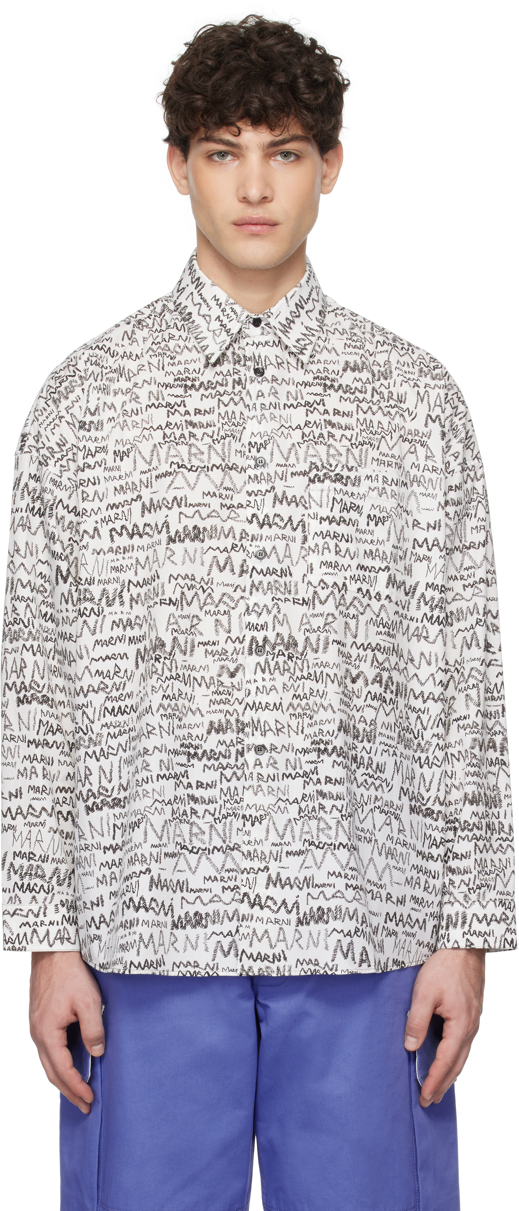 White Pencil Logo Shirt by Marni on Sale