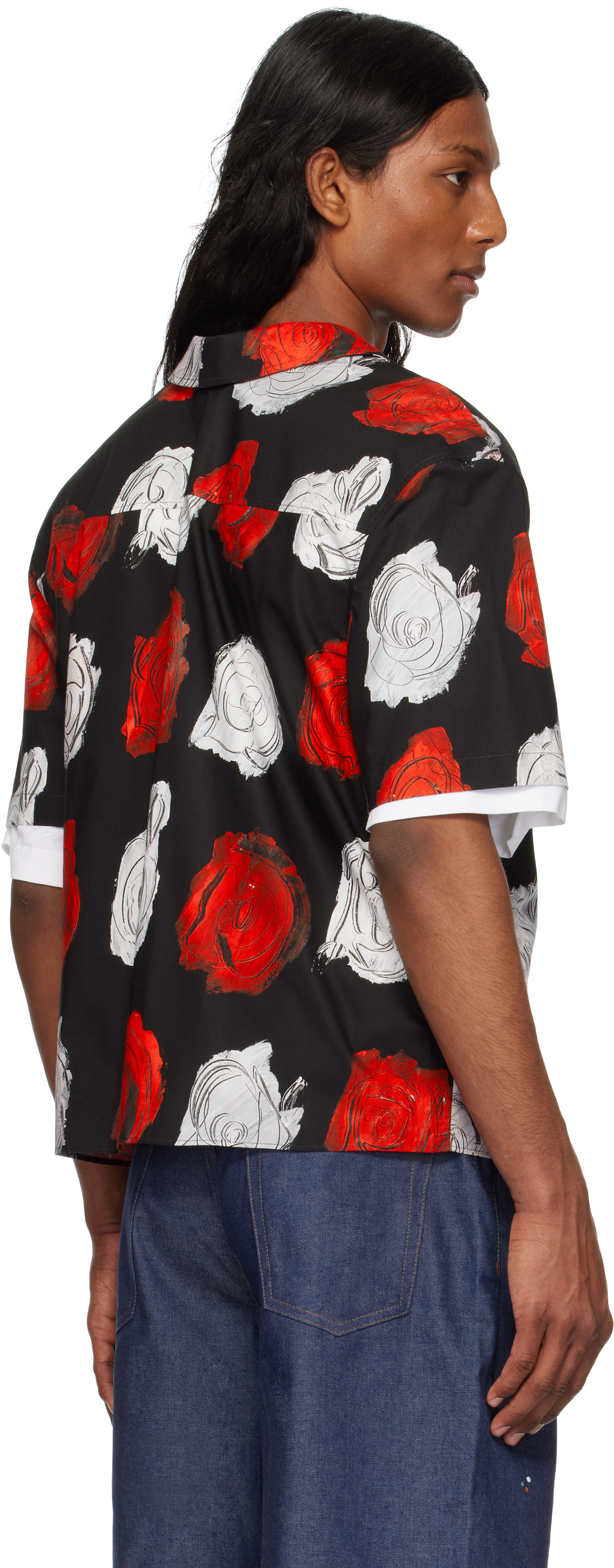 Marni Black Mercury Print Poplin Bowling Shirt
