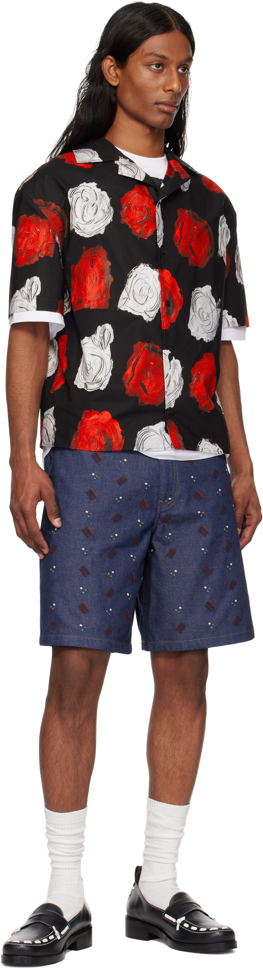Marni Black Mercury Print Poplin Bowling Shirt