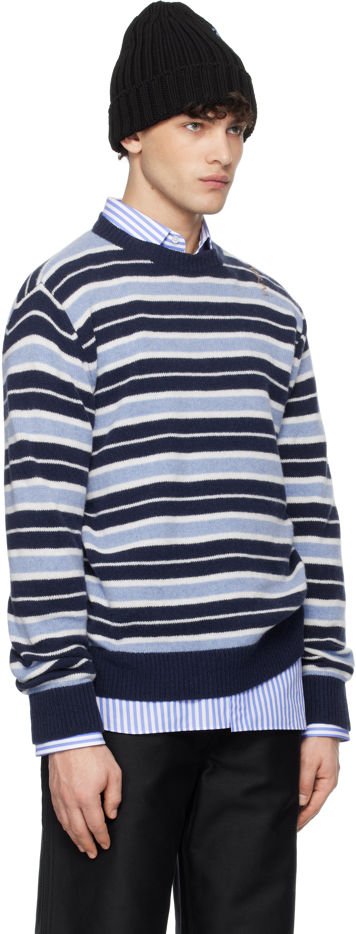 Marni Blue Virgin Wool Blend Sweatshirt Men In Stb26 Blue Lilac