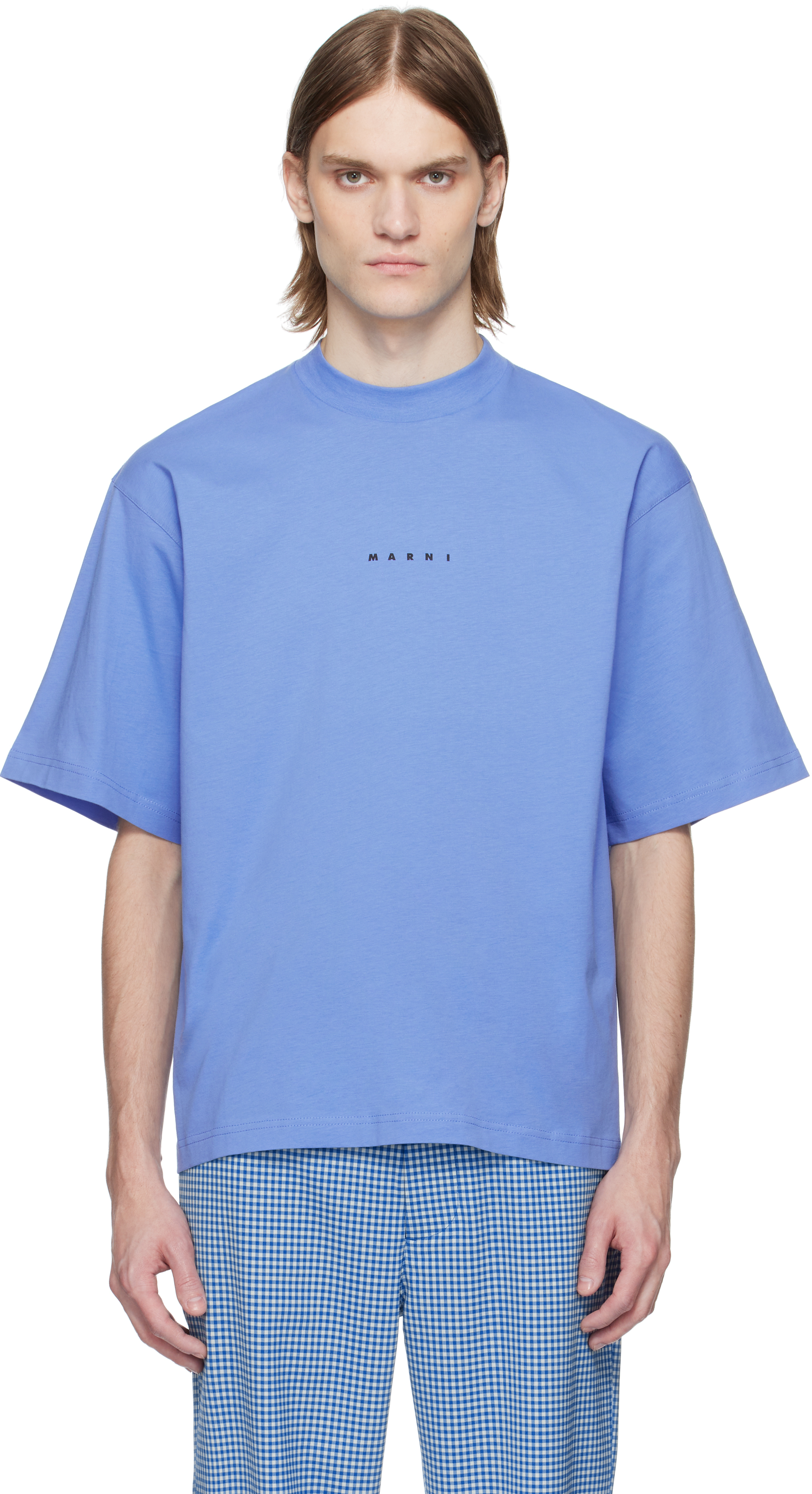 【関税込み】Marni ブルー Mini Logo 'Marni' Tシャツ Blue Mini Logo 'Marni' T-shirt by Marni on Sale