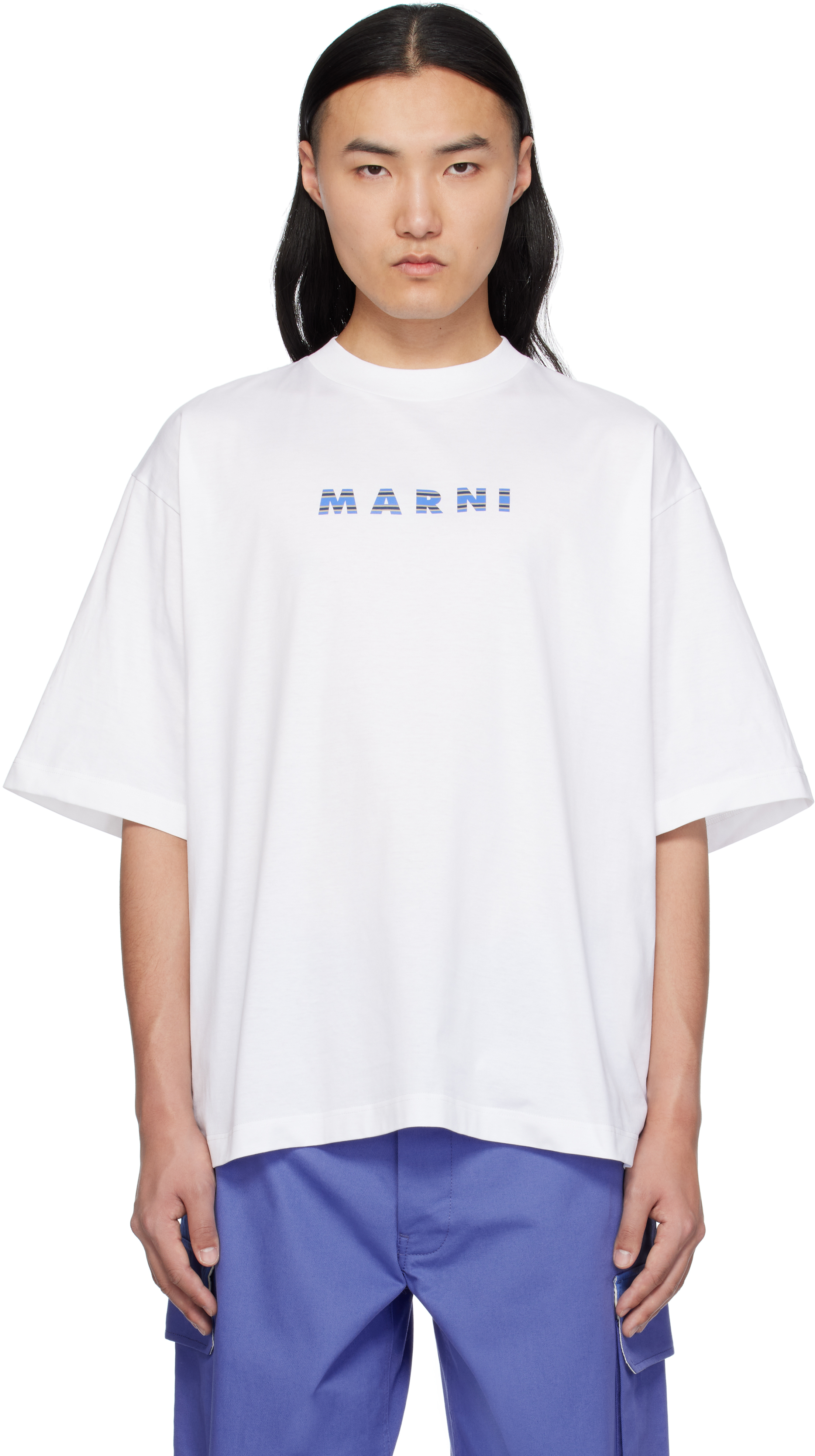Marni logo-print Cotton T-shirt | White | FARFETCH