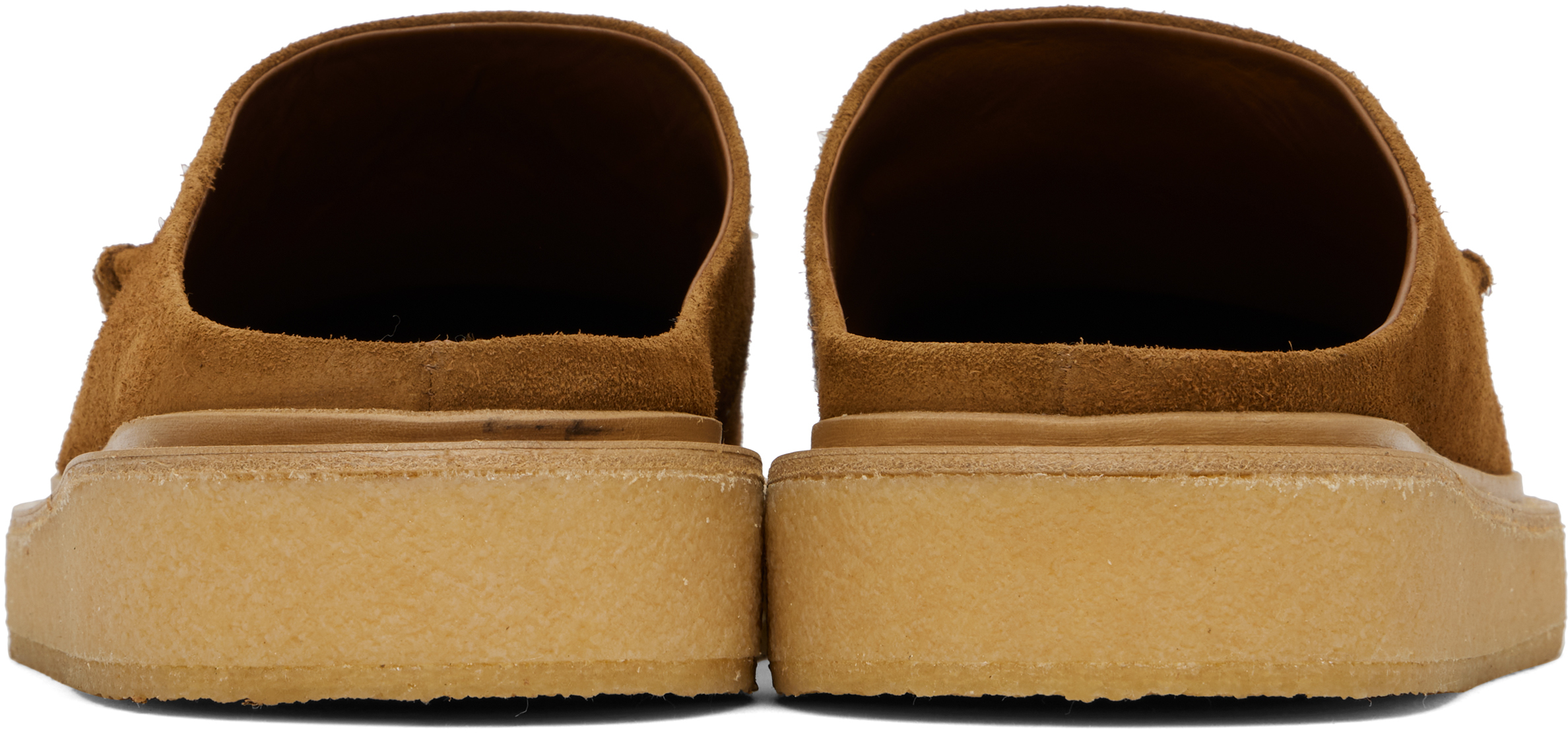Marni Brown Suede Sabot Slip-on Loafers In 00m30 Gold Brown