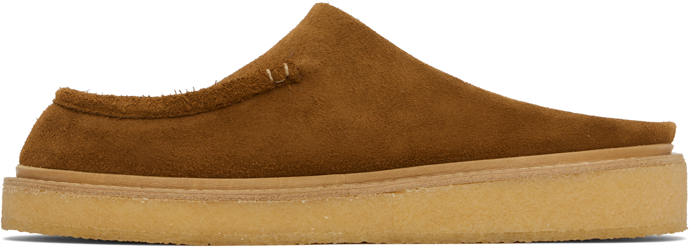 Marni Brown Suede Sabot Slip-on Loafers In 00m30 Gold Brown