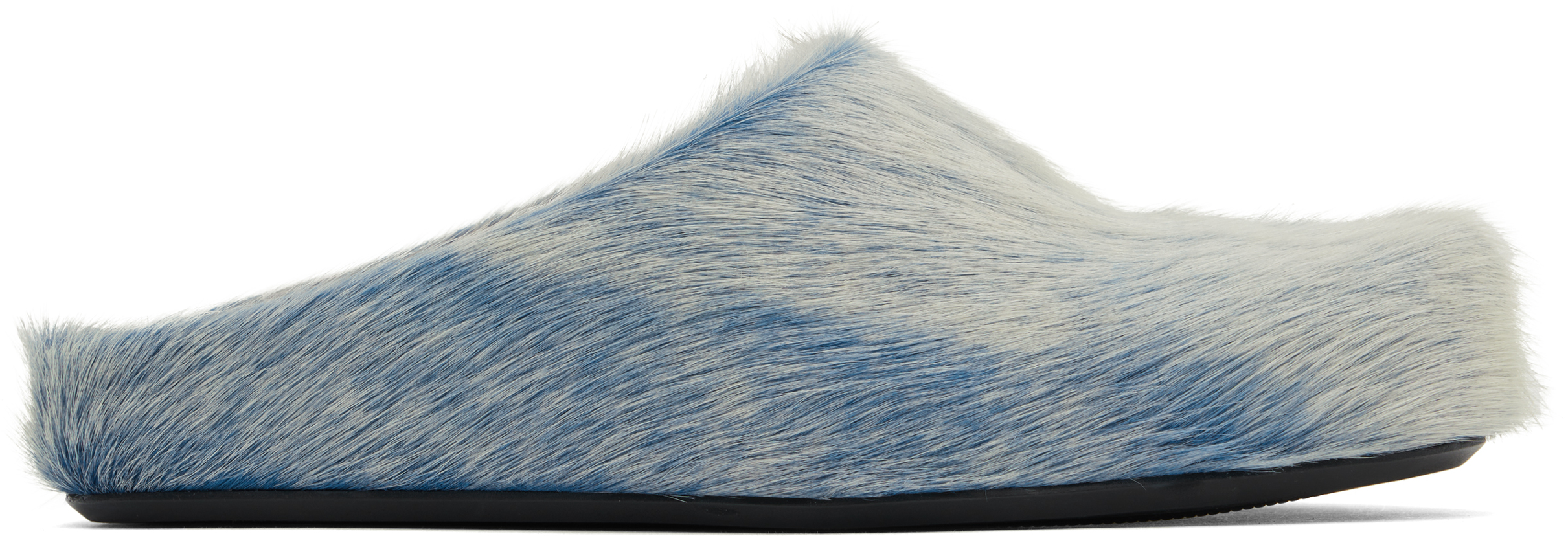 Shop Marni Blue & Gray Fussbett Sabot Slip-on Loafers In 00b26 Blue Lilac