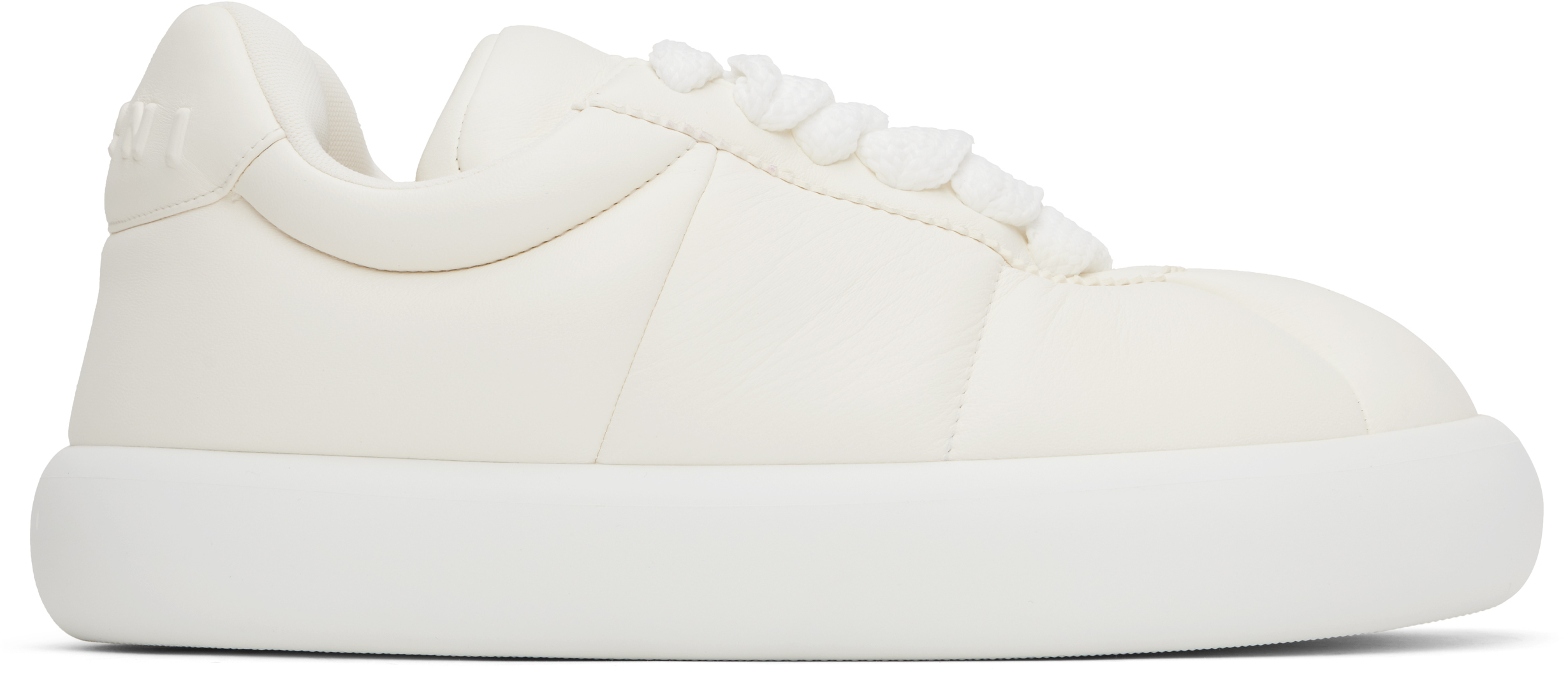 Shop Marni White Leather Bigfoot 2.0 Sneakers In 00w01 Lily White