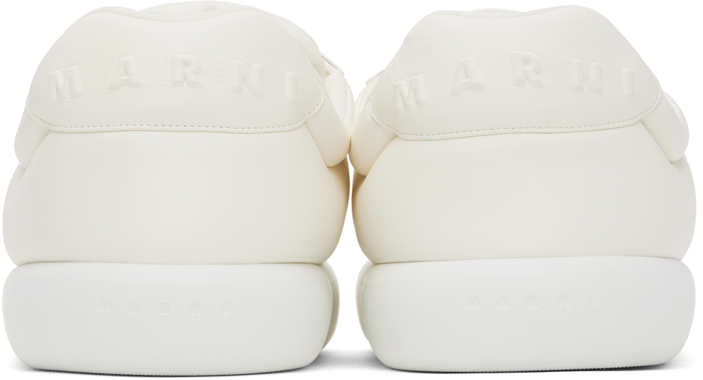 Shop Marni White Leather Bigfoot 2.0 Sneakers In 00w01 Lily White