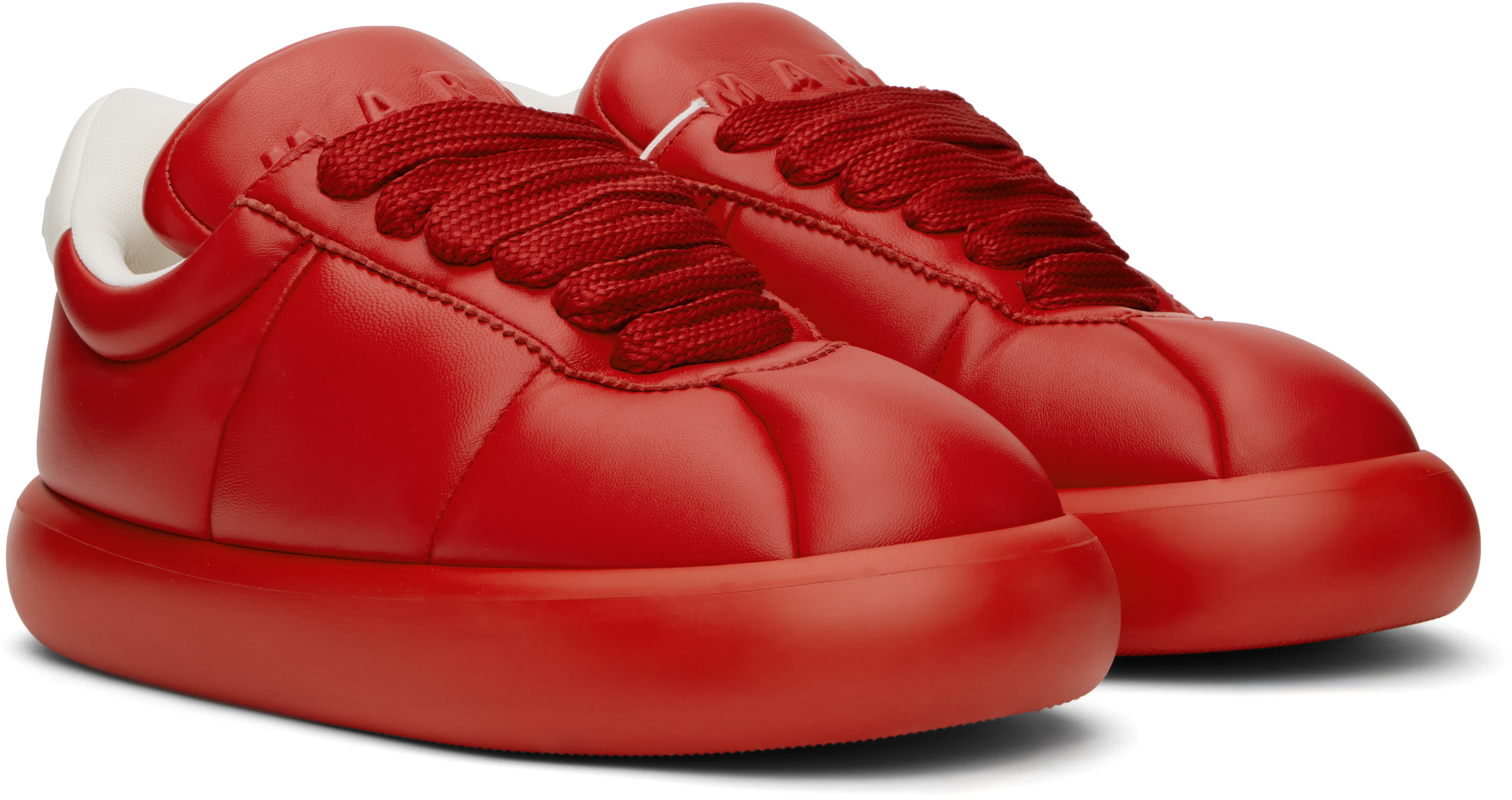 Marni Red Leather Bigfoot 2.0 Sneakers In 00r63 Crimson
