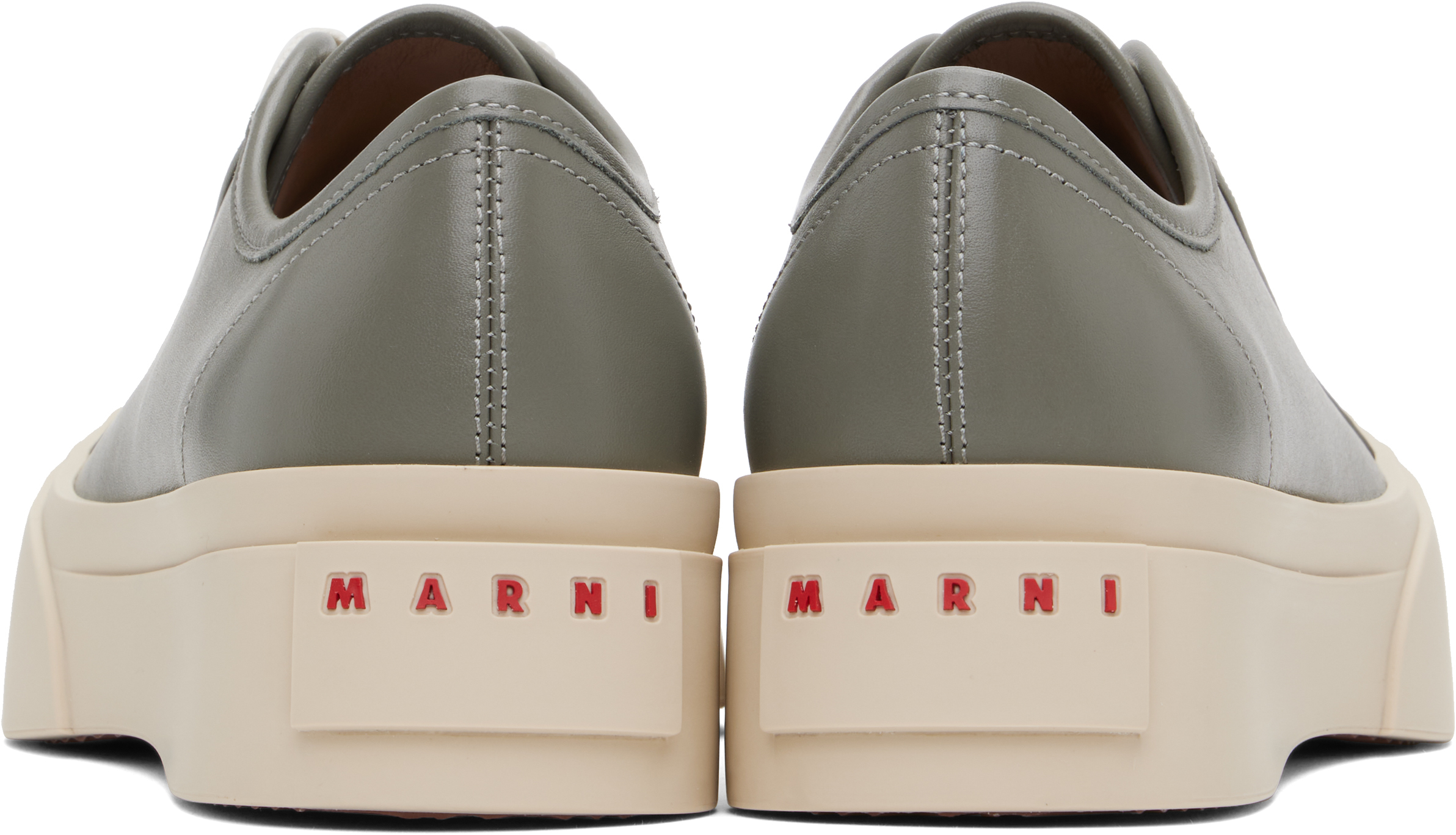 Shop Marni Gray Nappa Leather Pablo Sneakers In 00n62 Neutral Grey