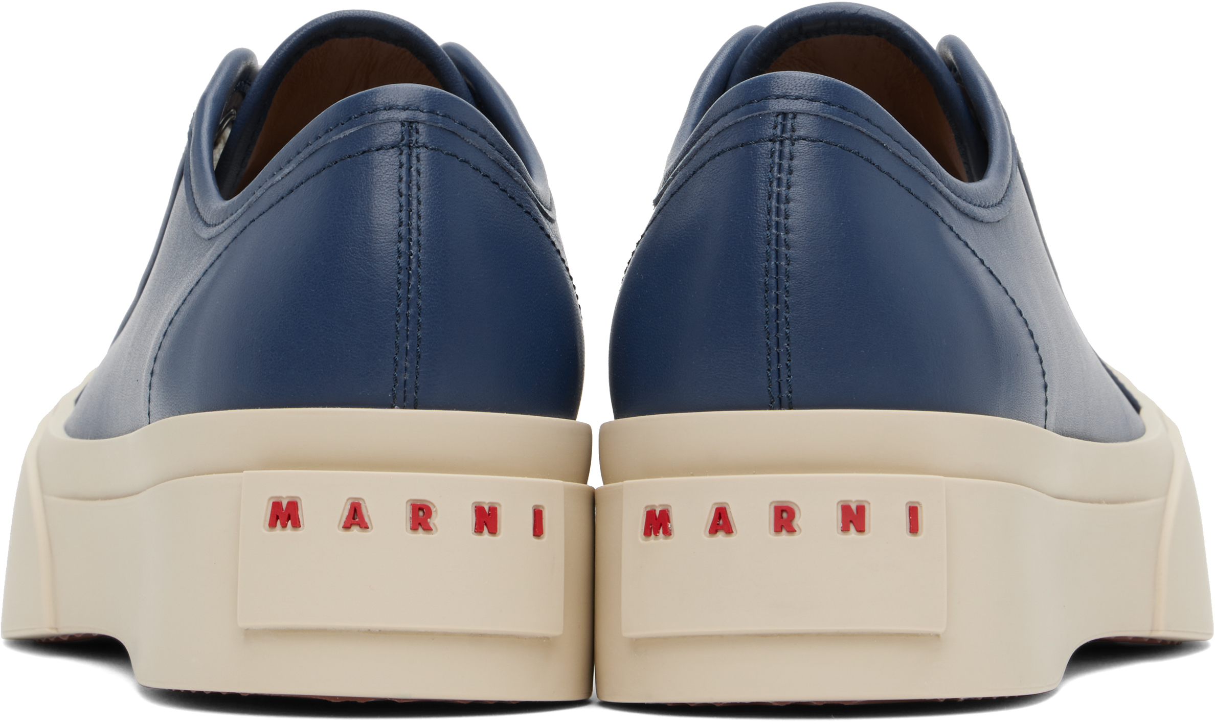 Shop Marni Navy Nappa Leather Pablo Sneakers In 00b26 Blue Lilac