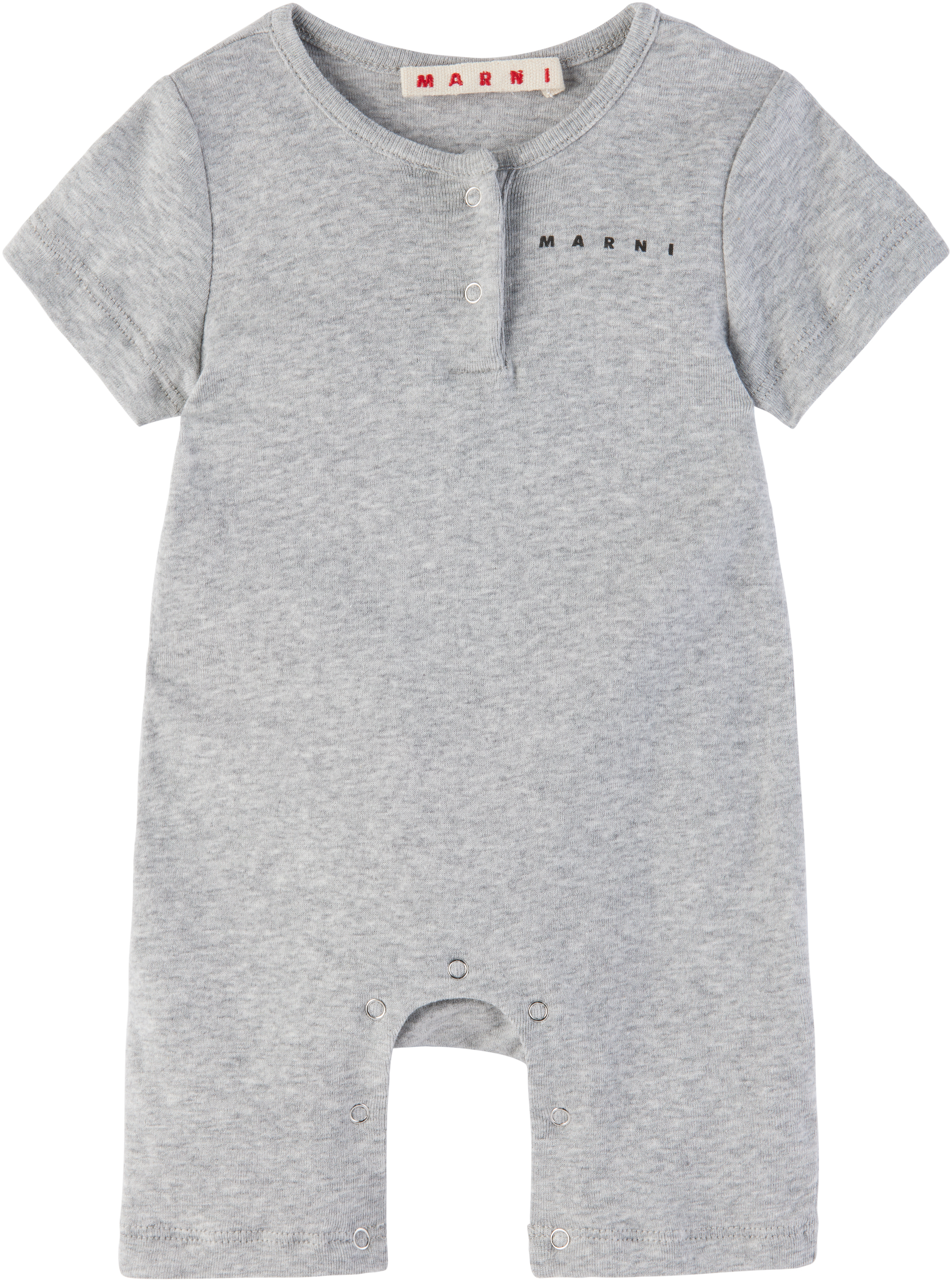 Baby Gray Printed-Logo Jumpsuit