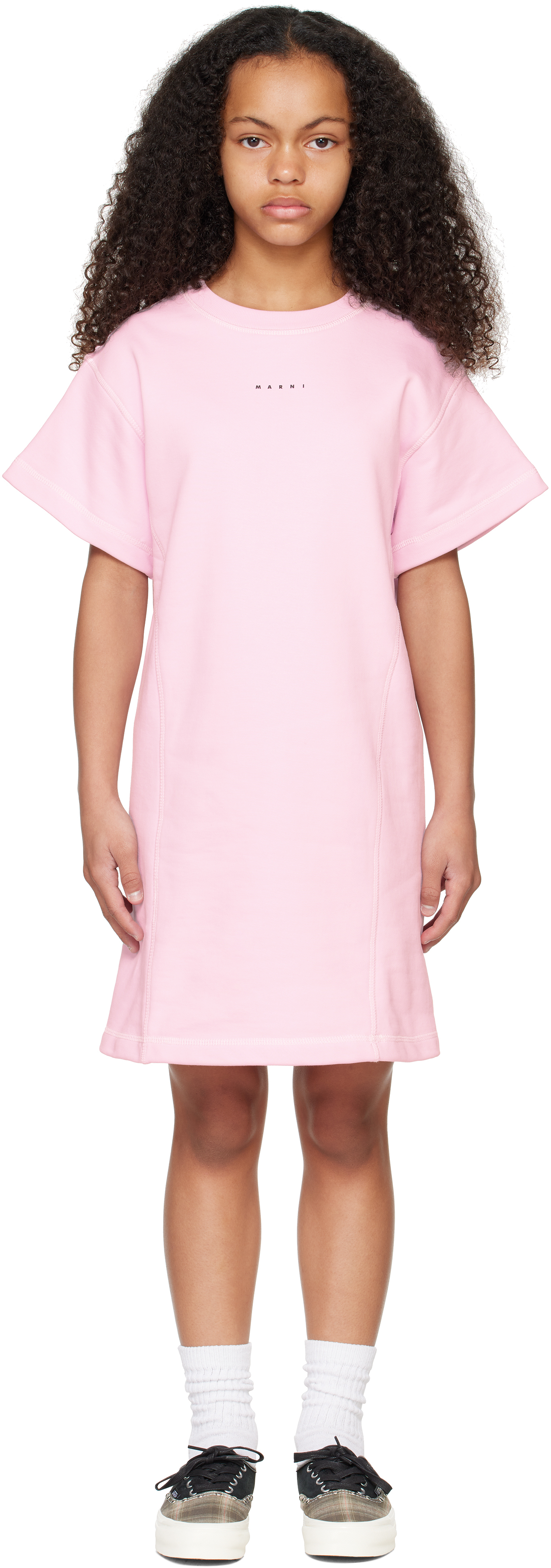 Marni Kids Pink Logo Dress In 0m347