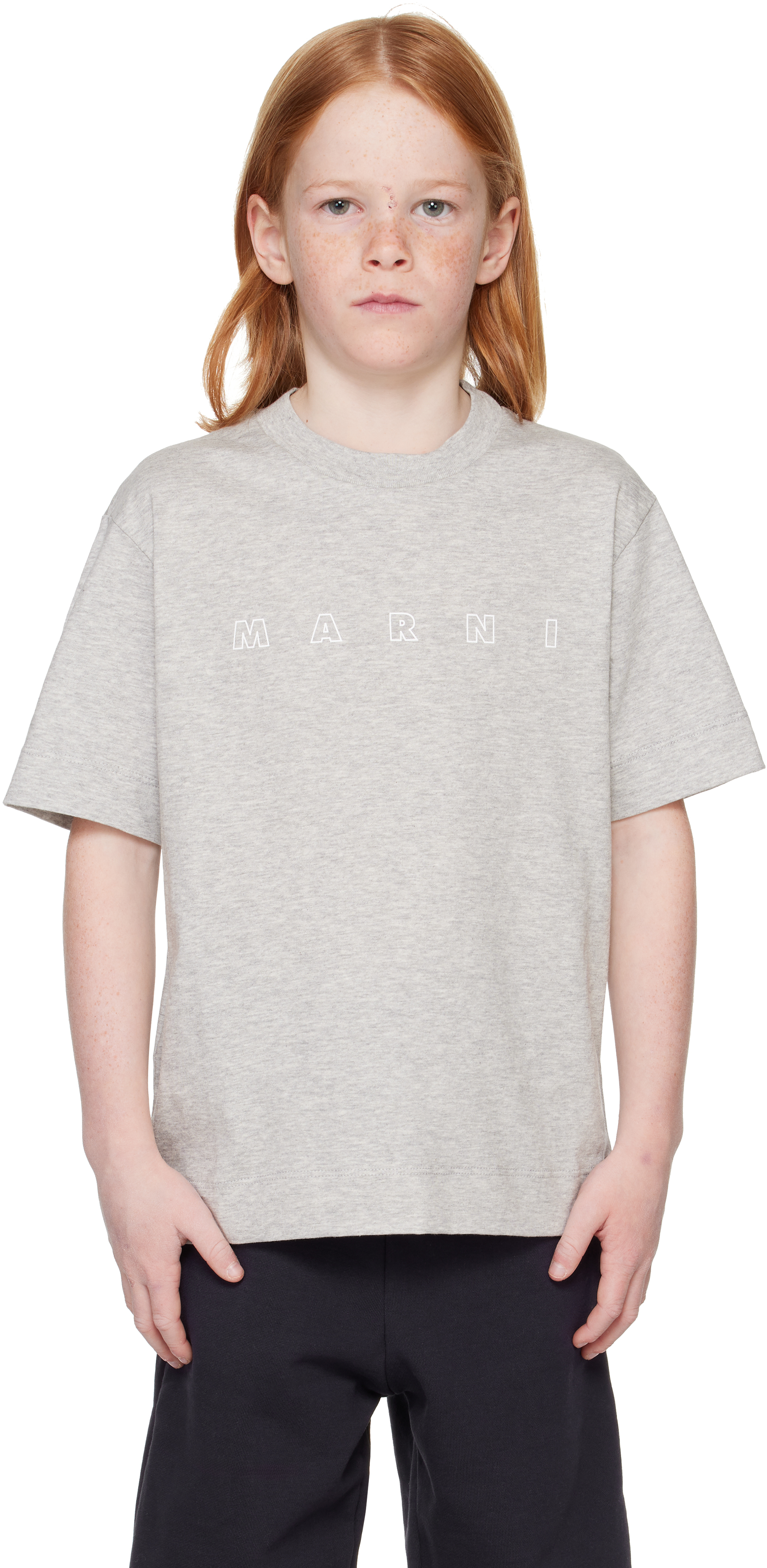 Kids Gray Logo T-shirt by Marni | SSENSE